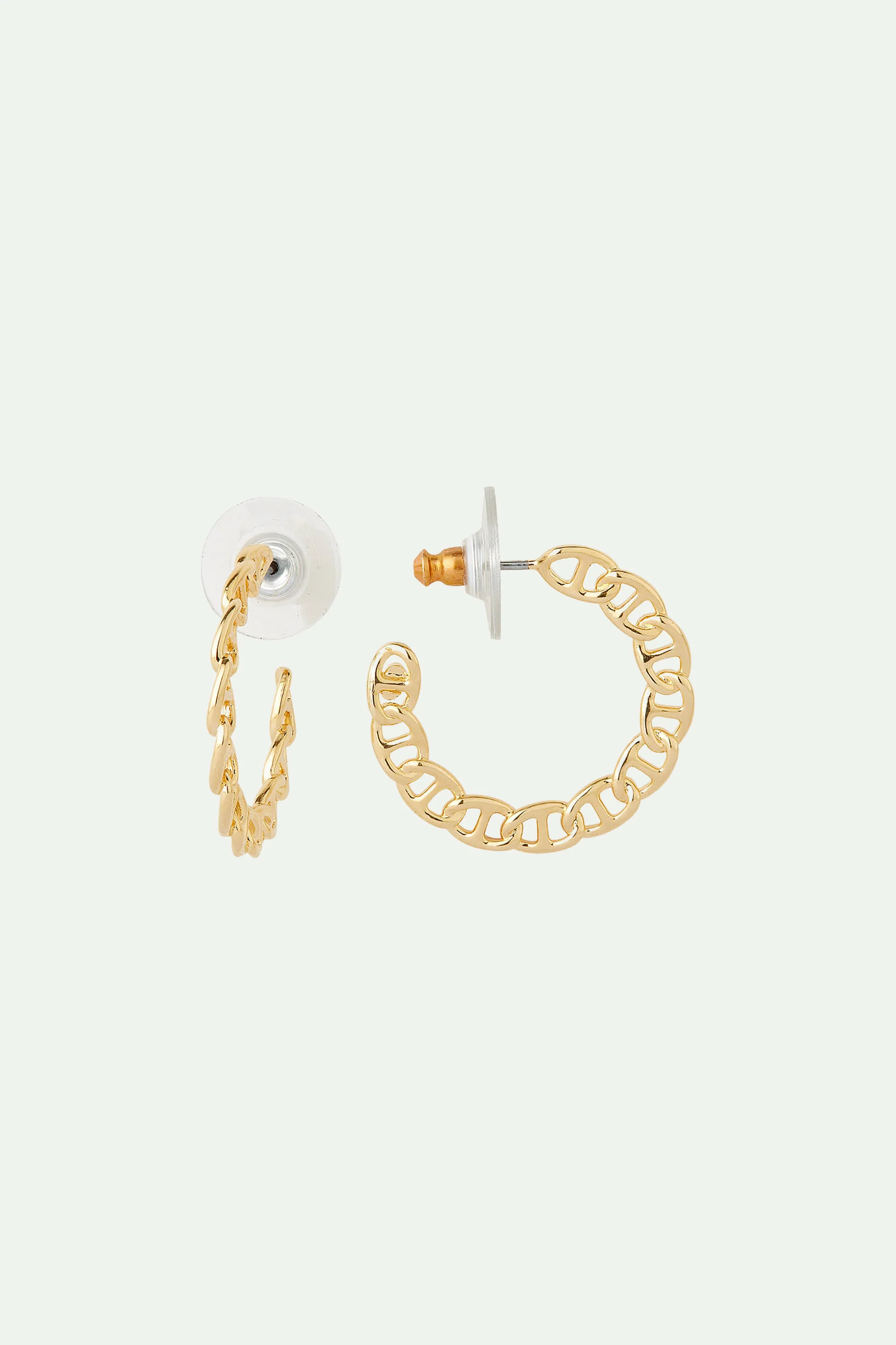 Boucles d'oreilles créoles tiges maillage marin