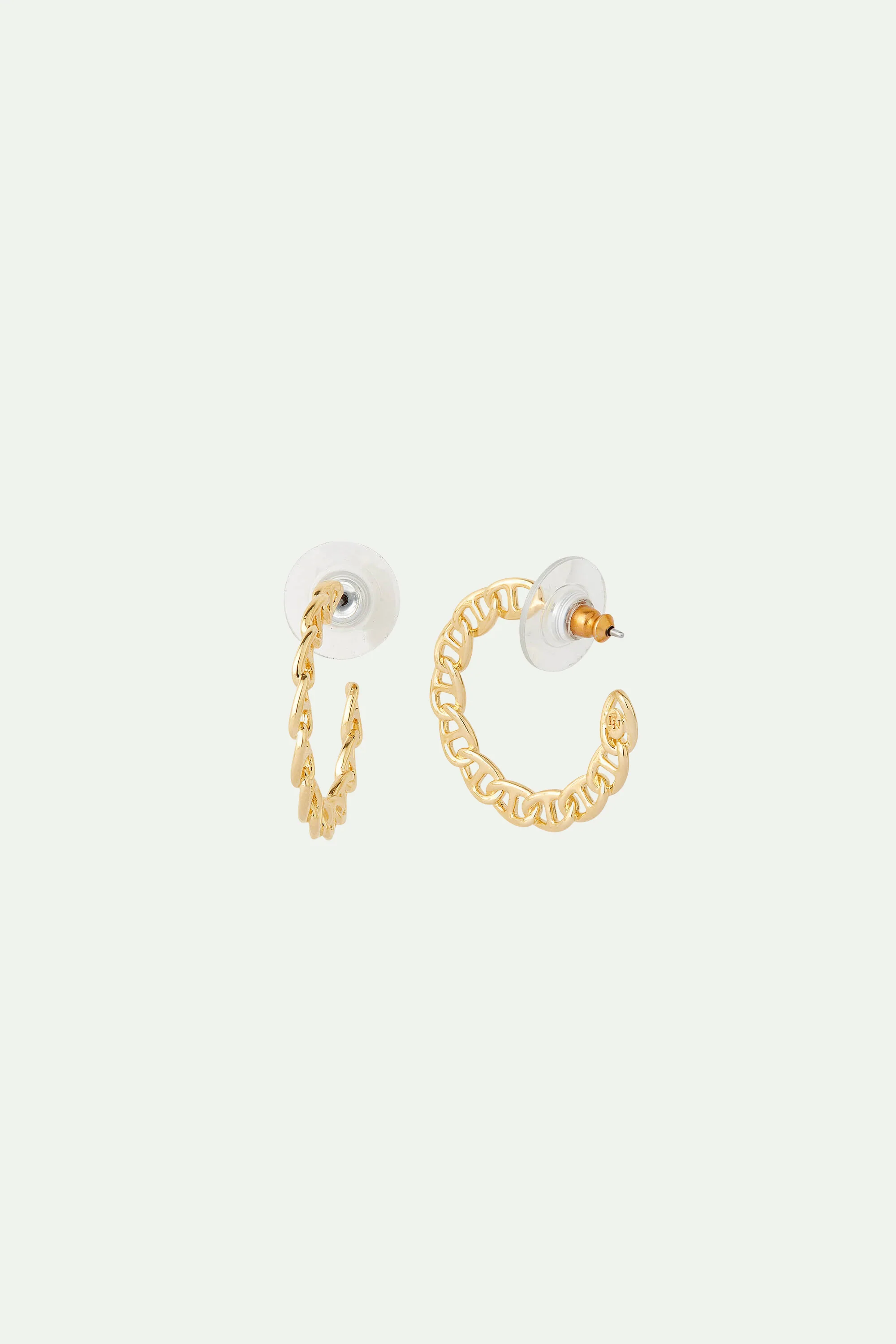 Boucles d'oreilles créoles tiges maillage marin - Image 2