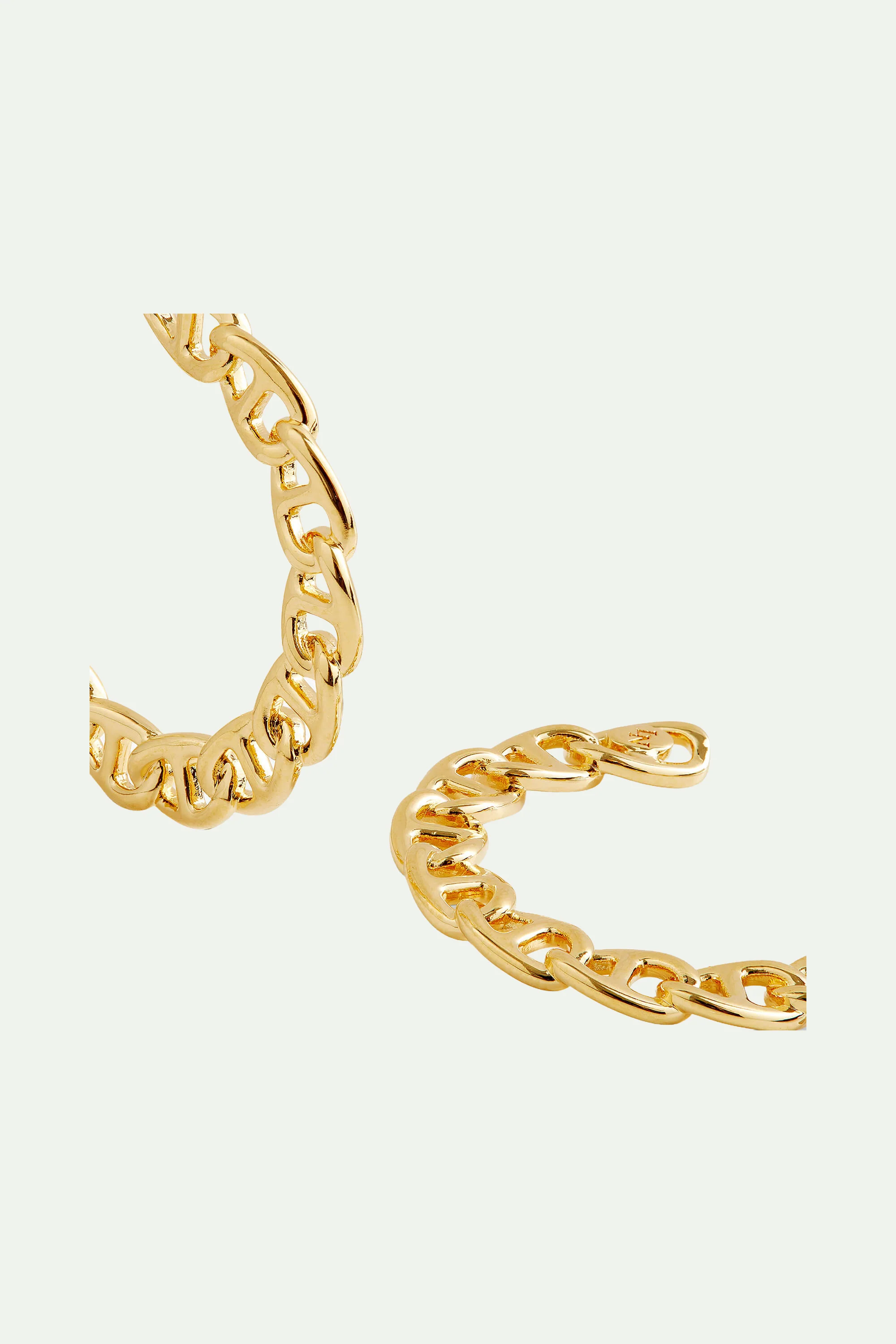 Boucles d'oreilles créoles tiges maillage marin - Image 3