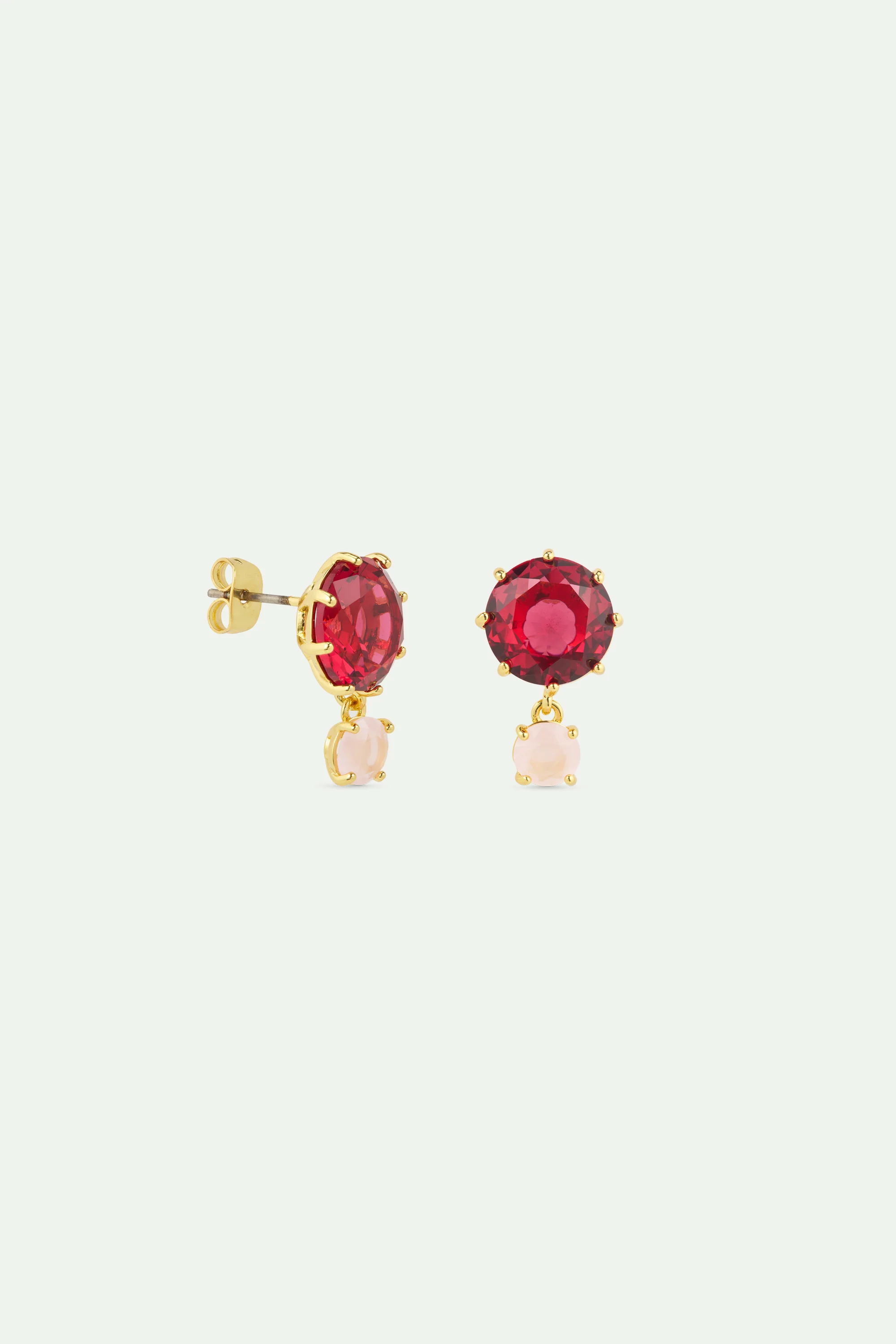Boucles d'oreilles deux pierres La Diamantine Rosa Centifolia - Image 3