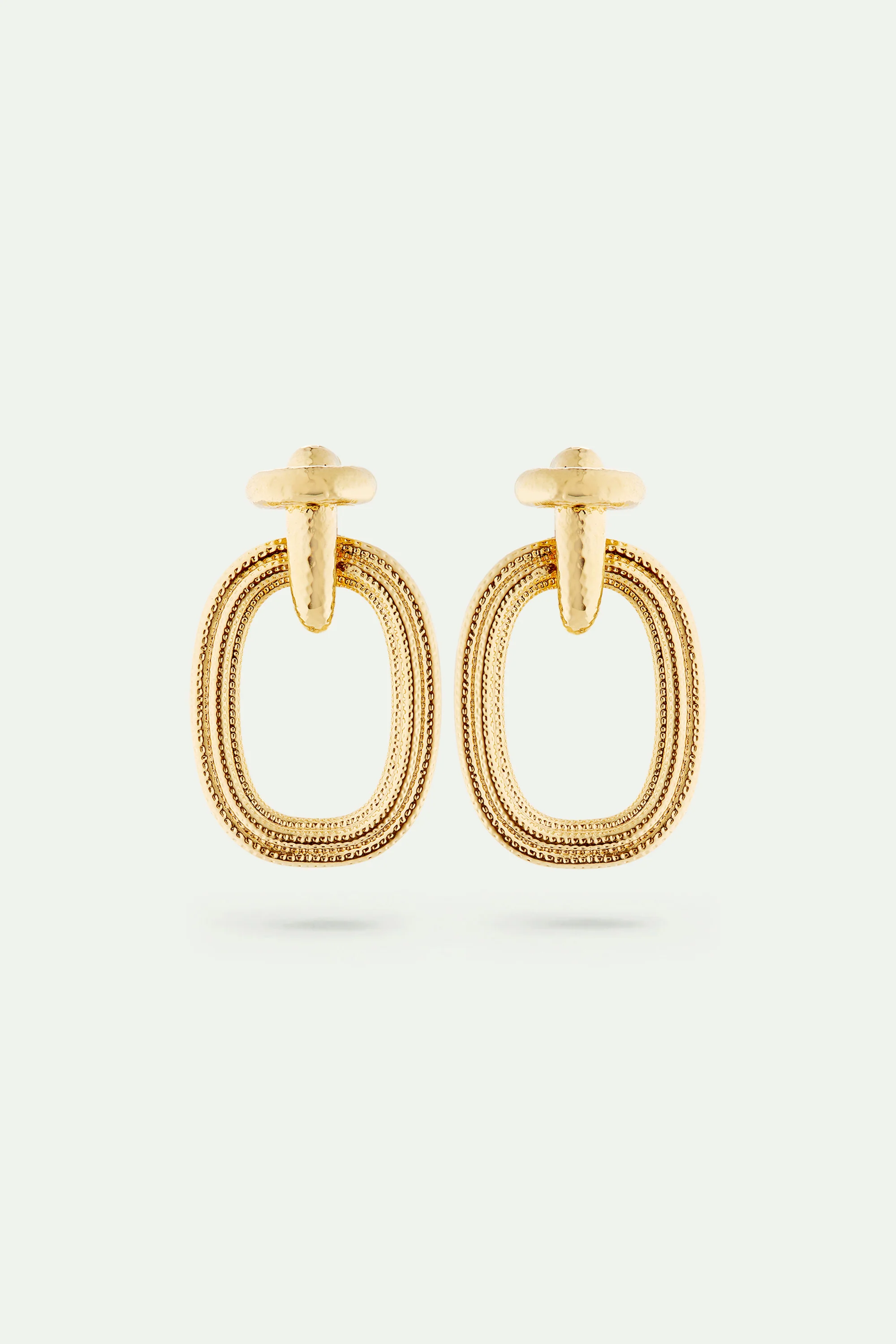 Boucles d'oreilles dorées duo de textures