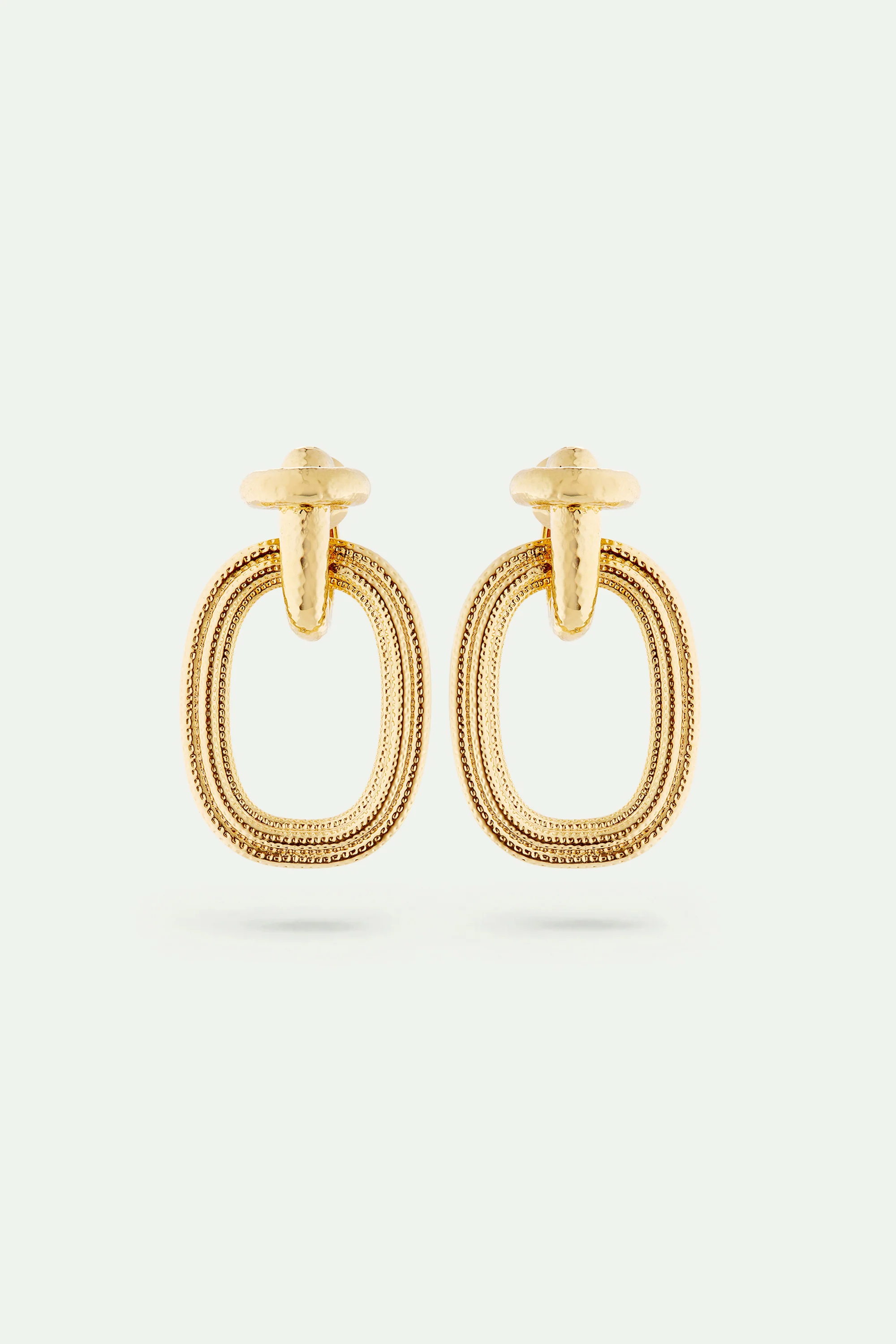 Boucles d'oreilles dorées duo de textures - Image 5