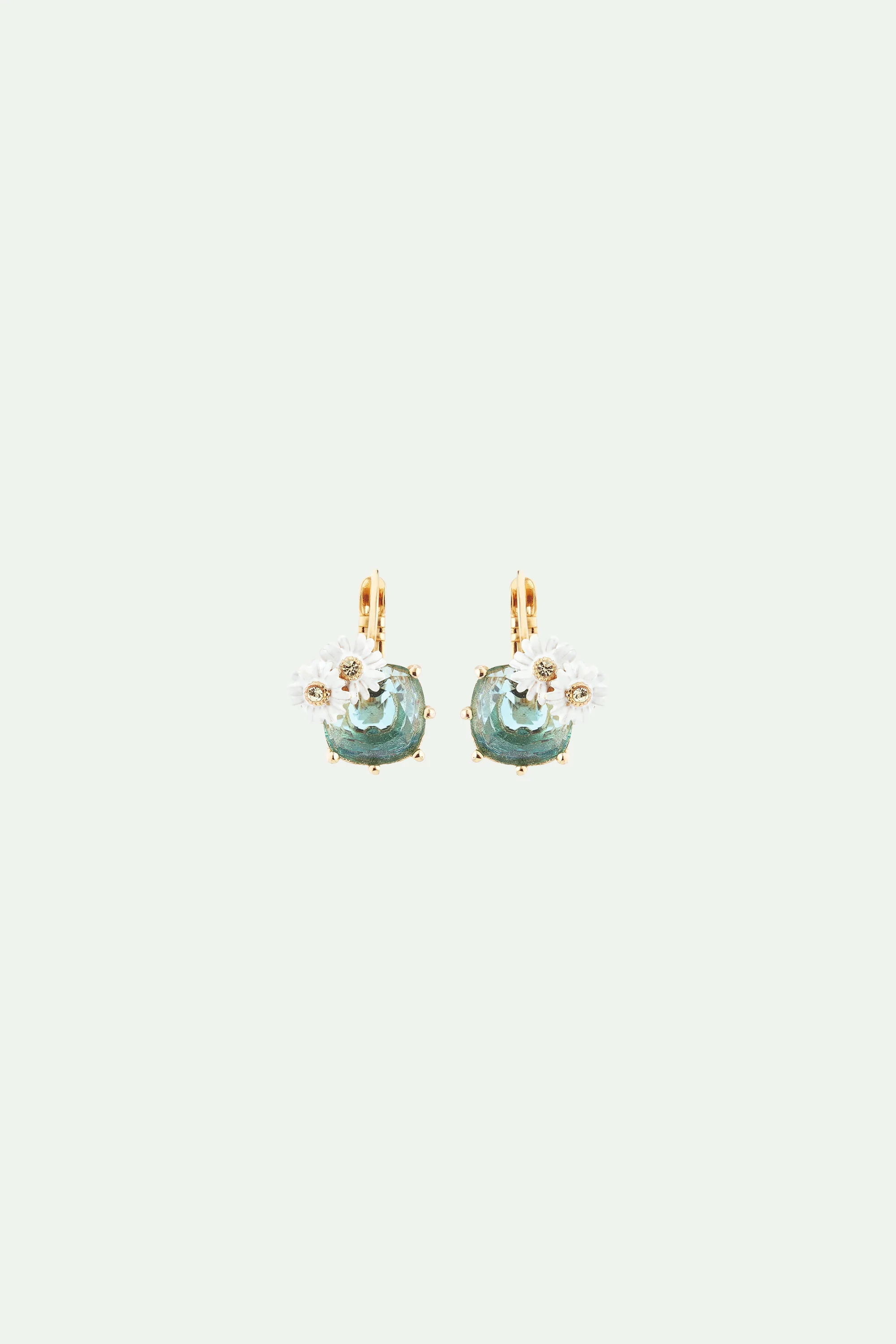Boucles d'oreilles dormeuses parterre de marguerites