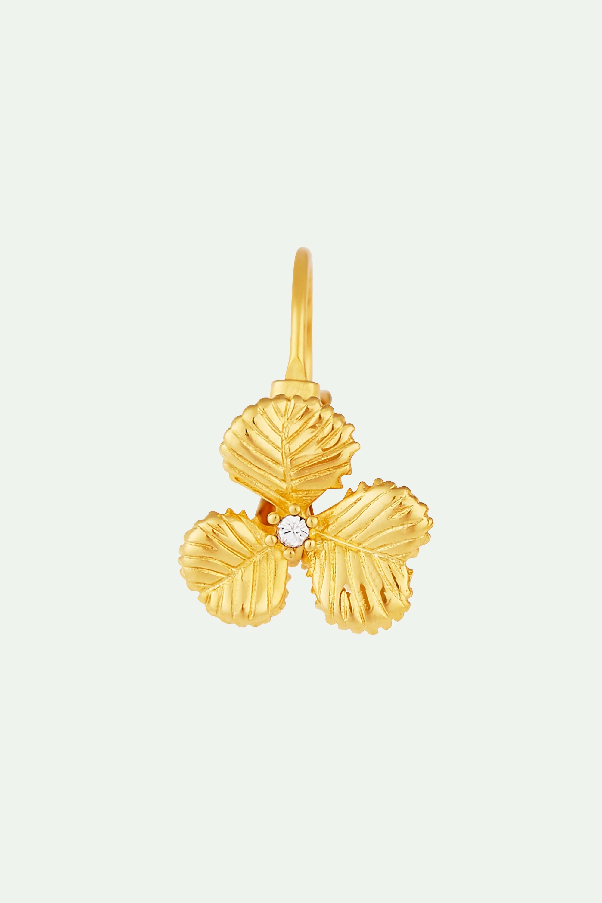 Boucles d'oreilles dormeuses trèfles et cristaux - Image 3