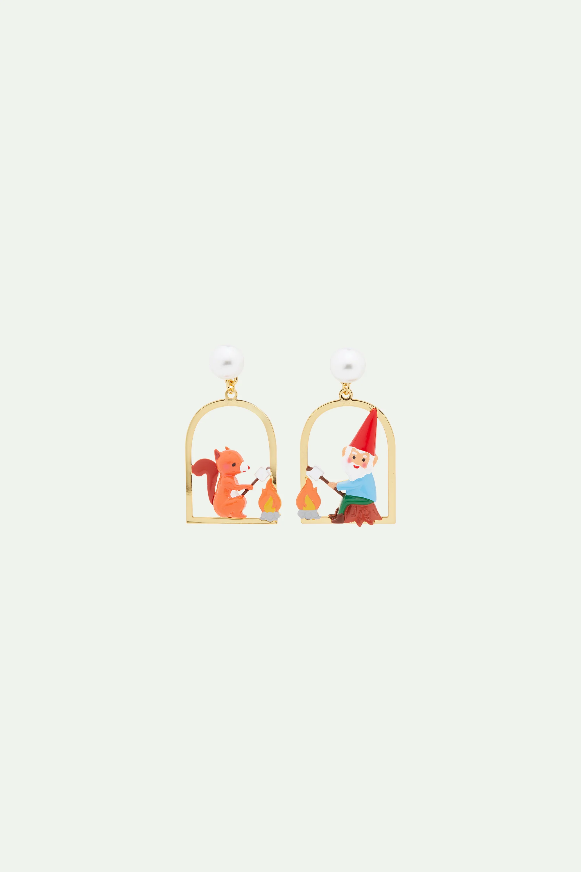 Boucles d'oreilles écureuil, nain et chamallow