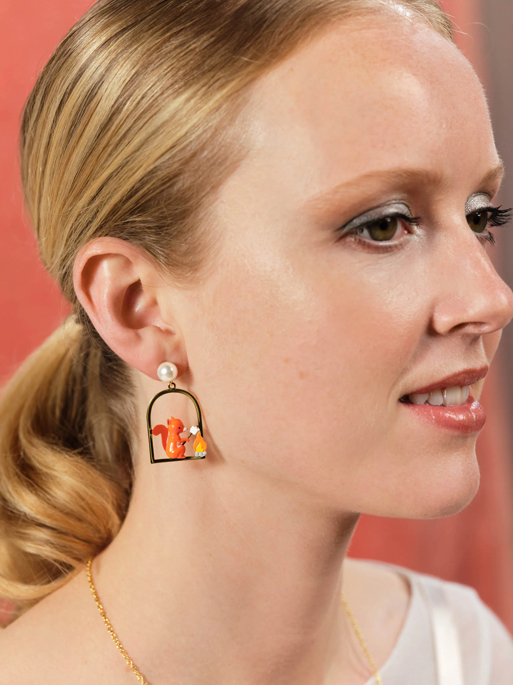 Boucles d'oreilles écureuil, nain et chamallow - Image 2