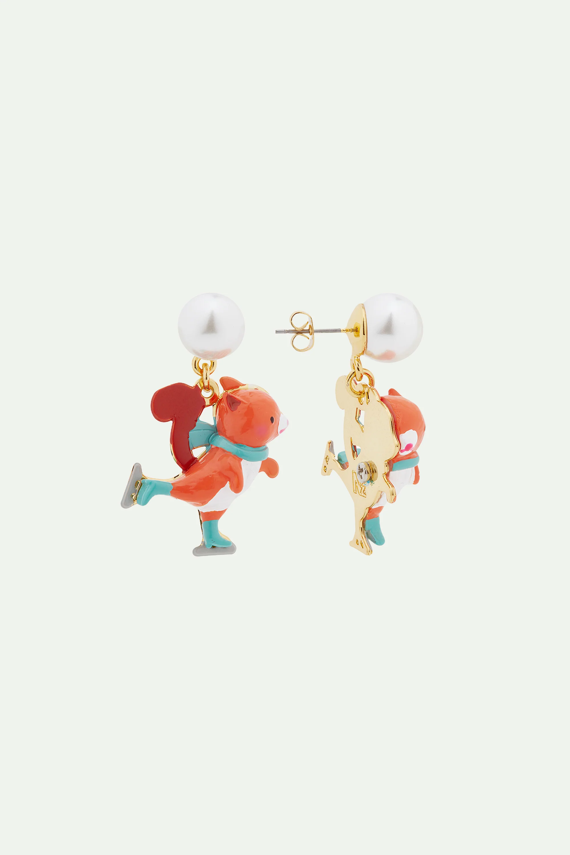 Boucles d'oreilles écureuils en patins à glace - Image 3