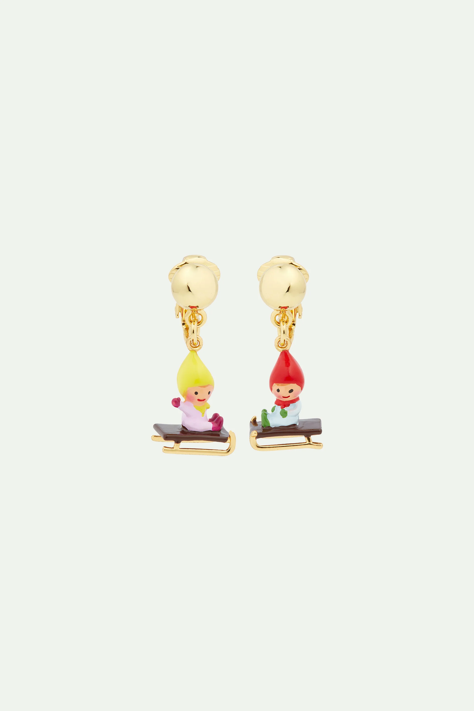 Boucles d'oreilles enfant nains en luge - Image 4