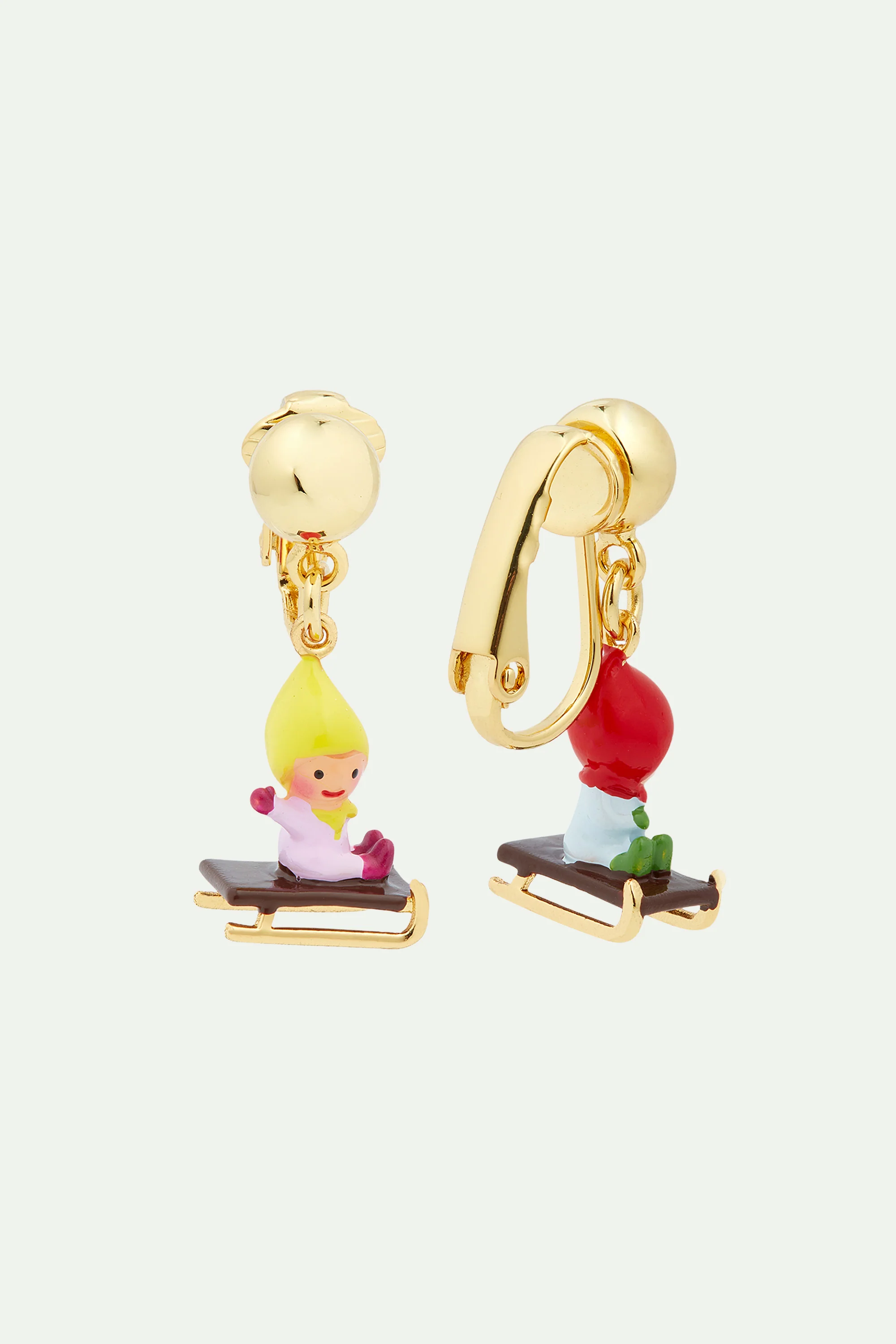 Boucles d'oreilles enfant nains en luge - Image 5