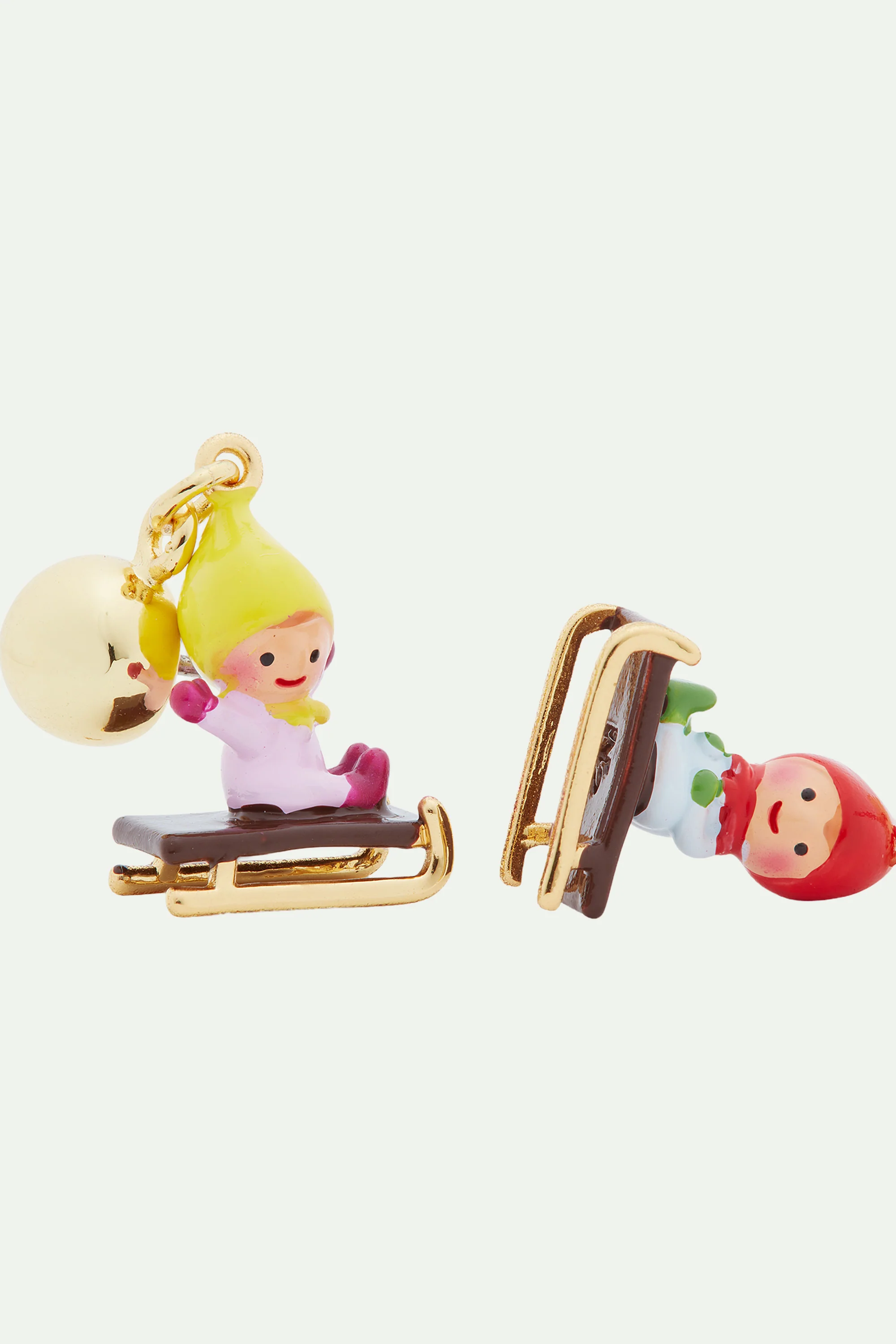 Boucles d'oreilles enfant nains en luge - Image 6