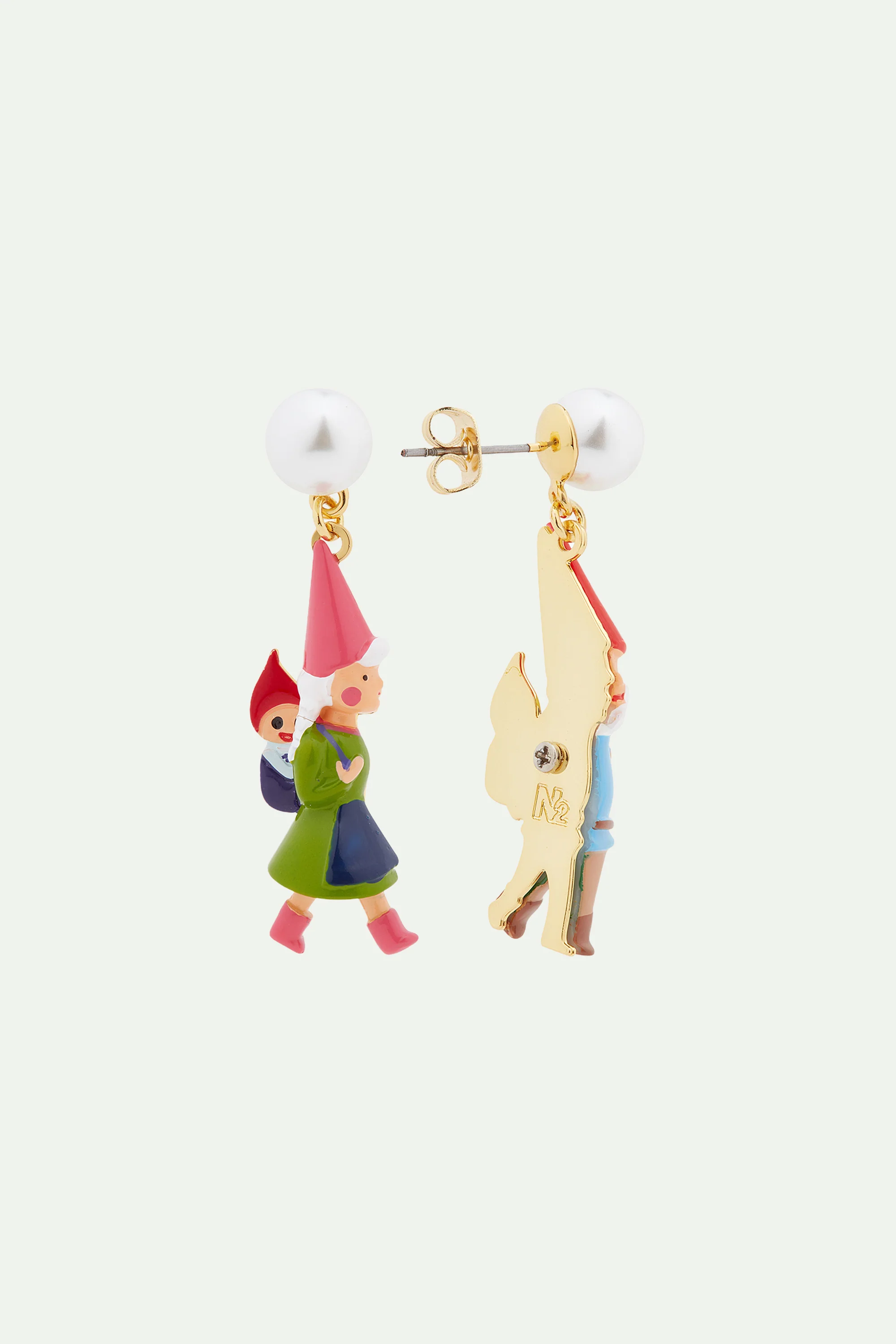 Boucles d'oreilles famille de nains de jardin en randonnée - Image 3