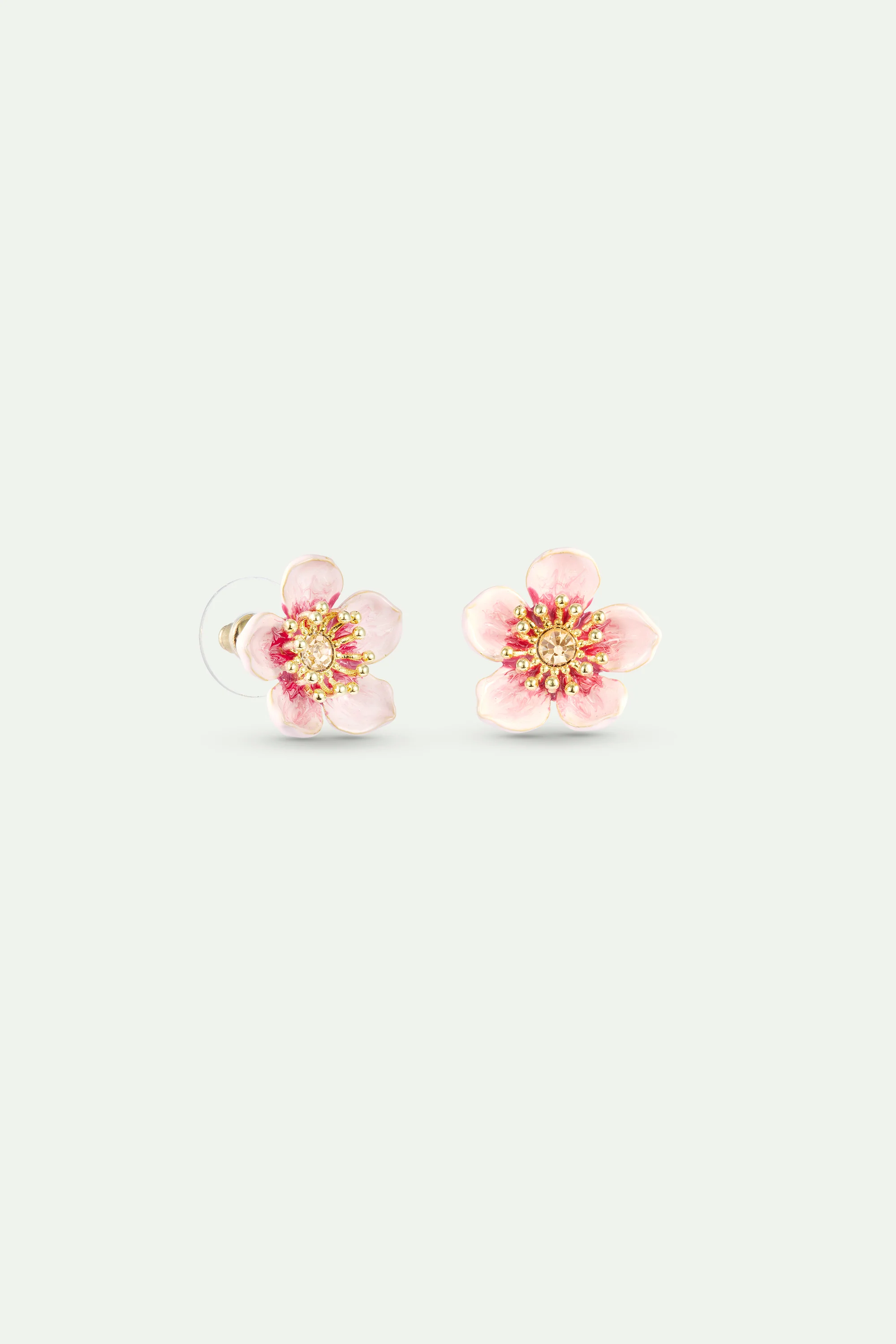 Boucles d'oreilles fleur de cerisier rose - Image 2
