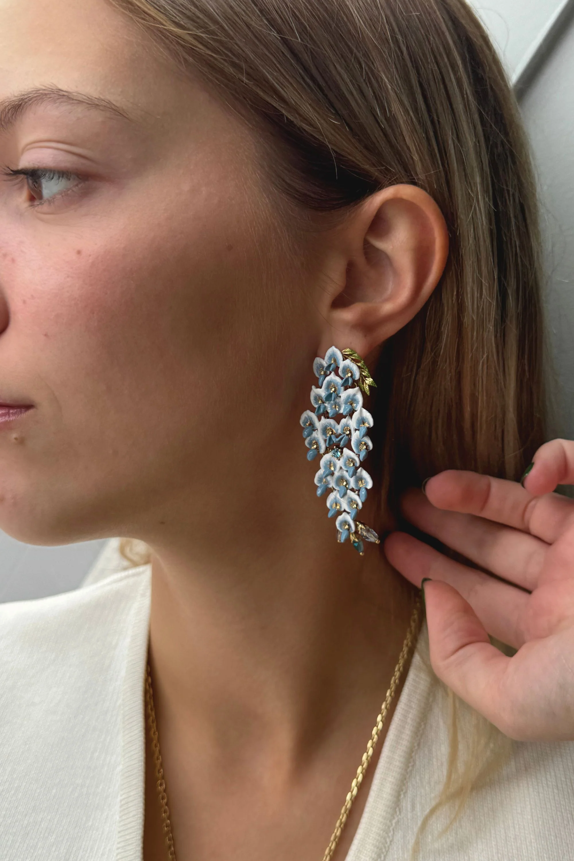 Boucles d'oreilles fleurs de glycines - Image 2