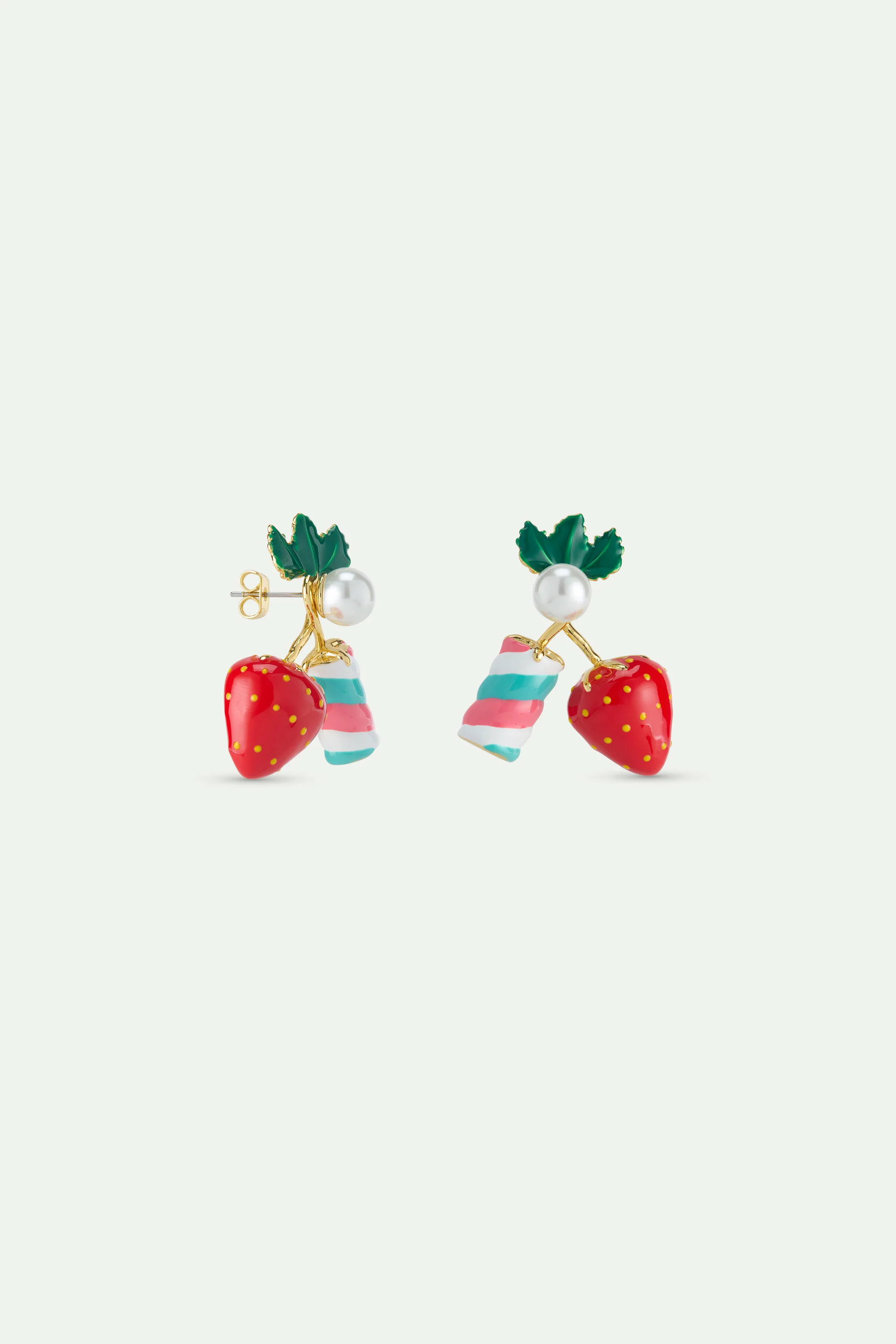 Boucles d'oreilles fraise et guimauve - Image 2