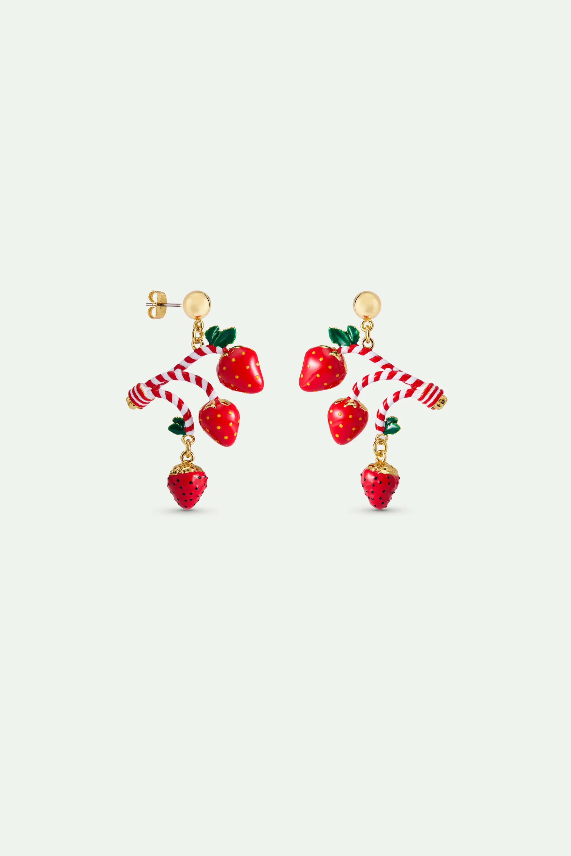 Boucles d'oreilles fraise et sucre d'orge - Image 3