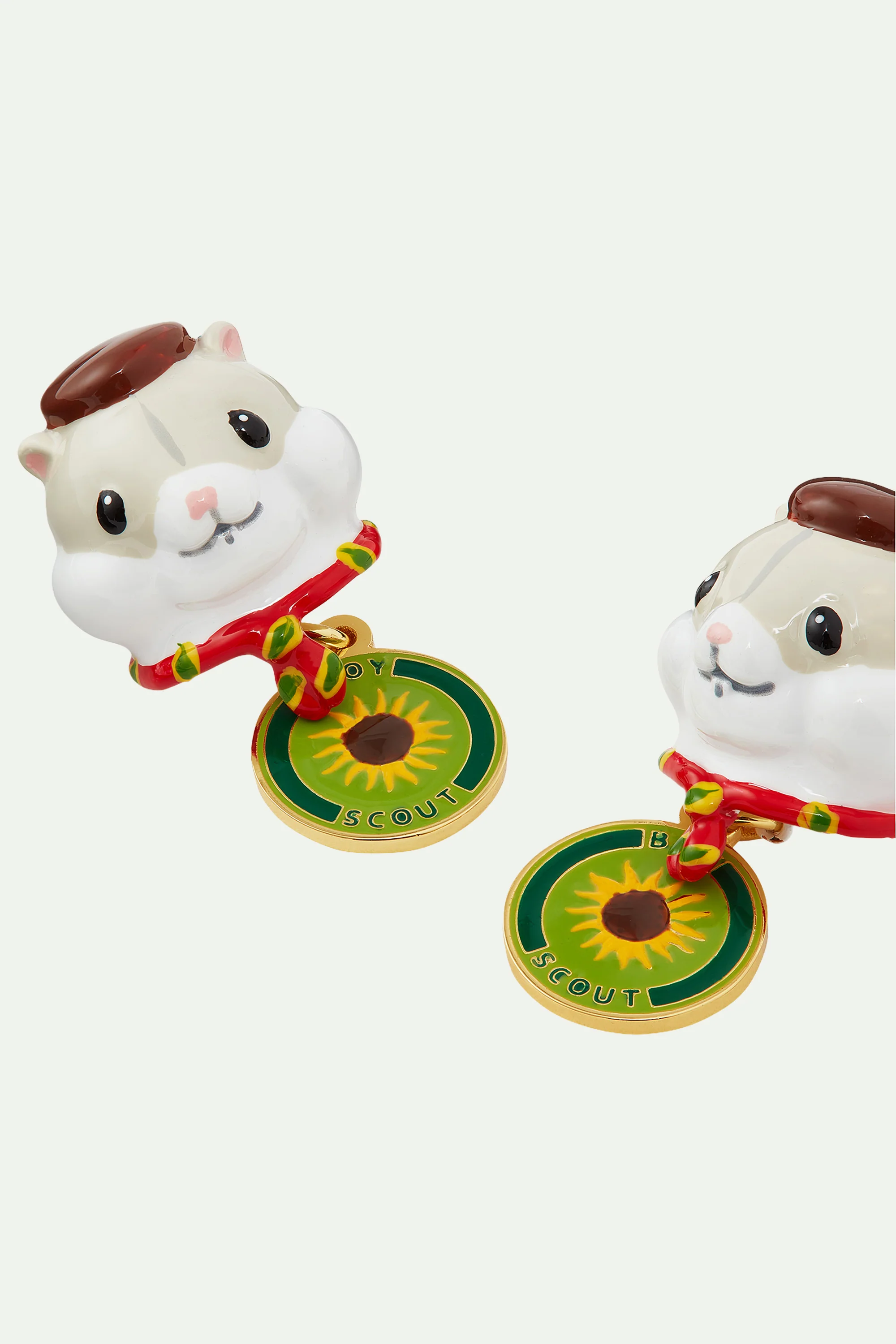 Boucles d'oreilles hamster scout et badge tournesol - Image 4