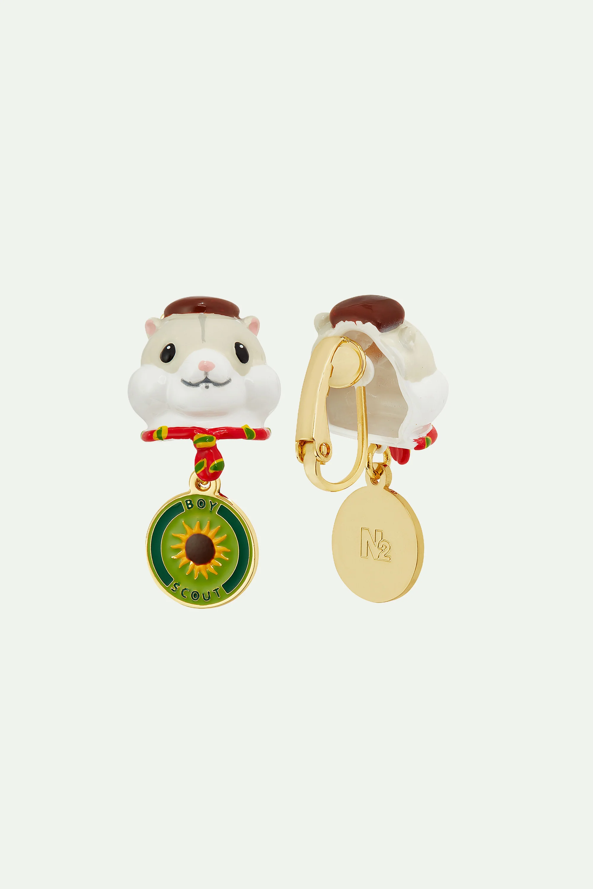Boucles d'oreilles hamster scout et badge tournesol - Image 5