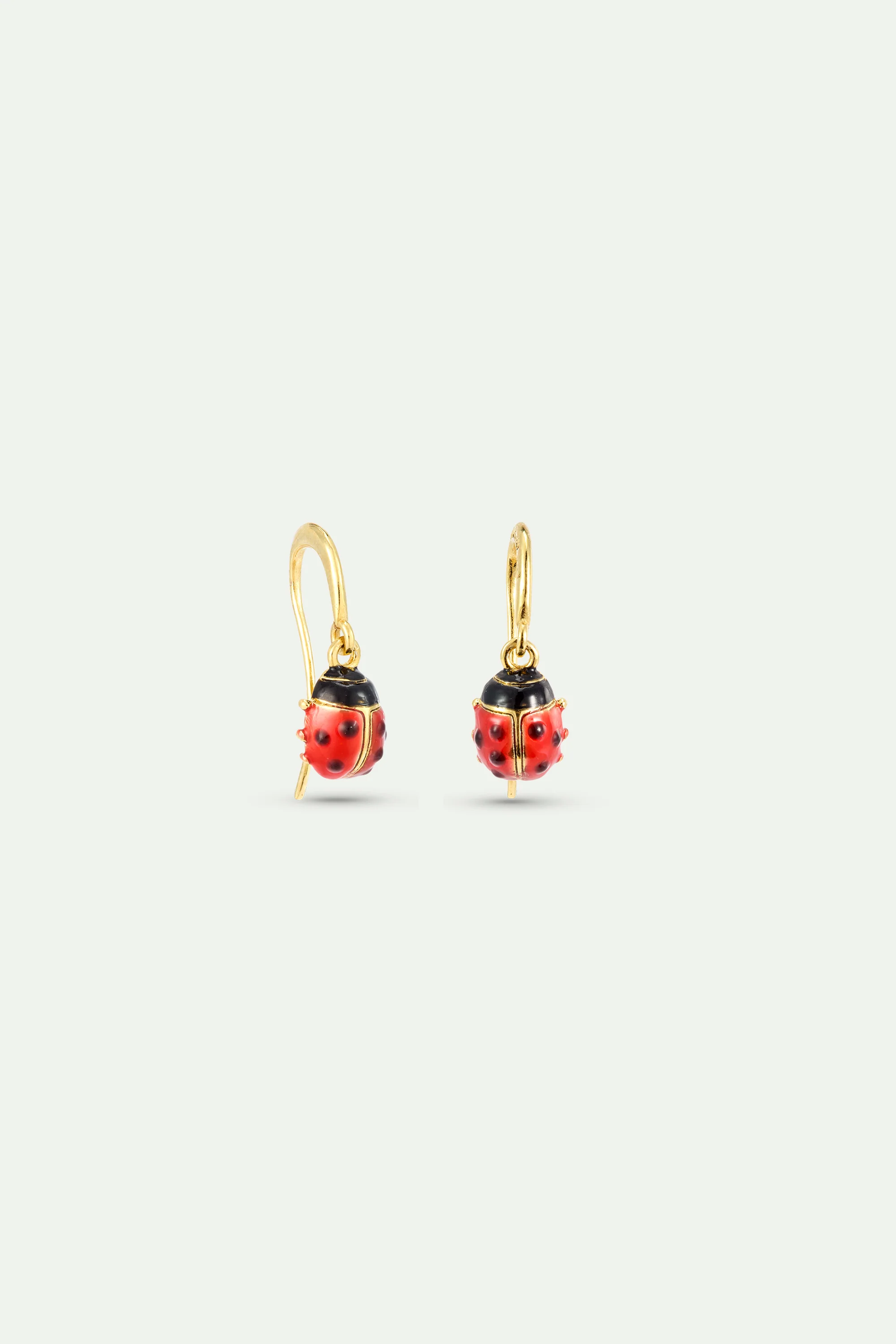 Boucles d'oreilles hook Coccinelle rouge et noire - Image 3
