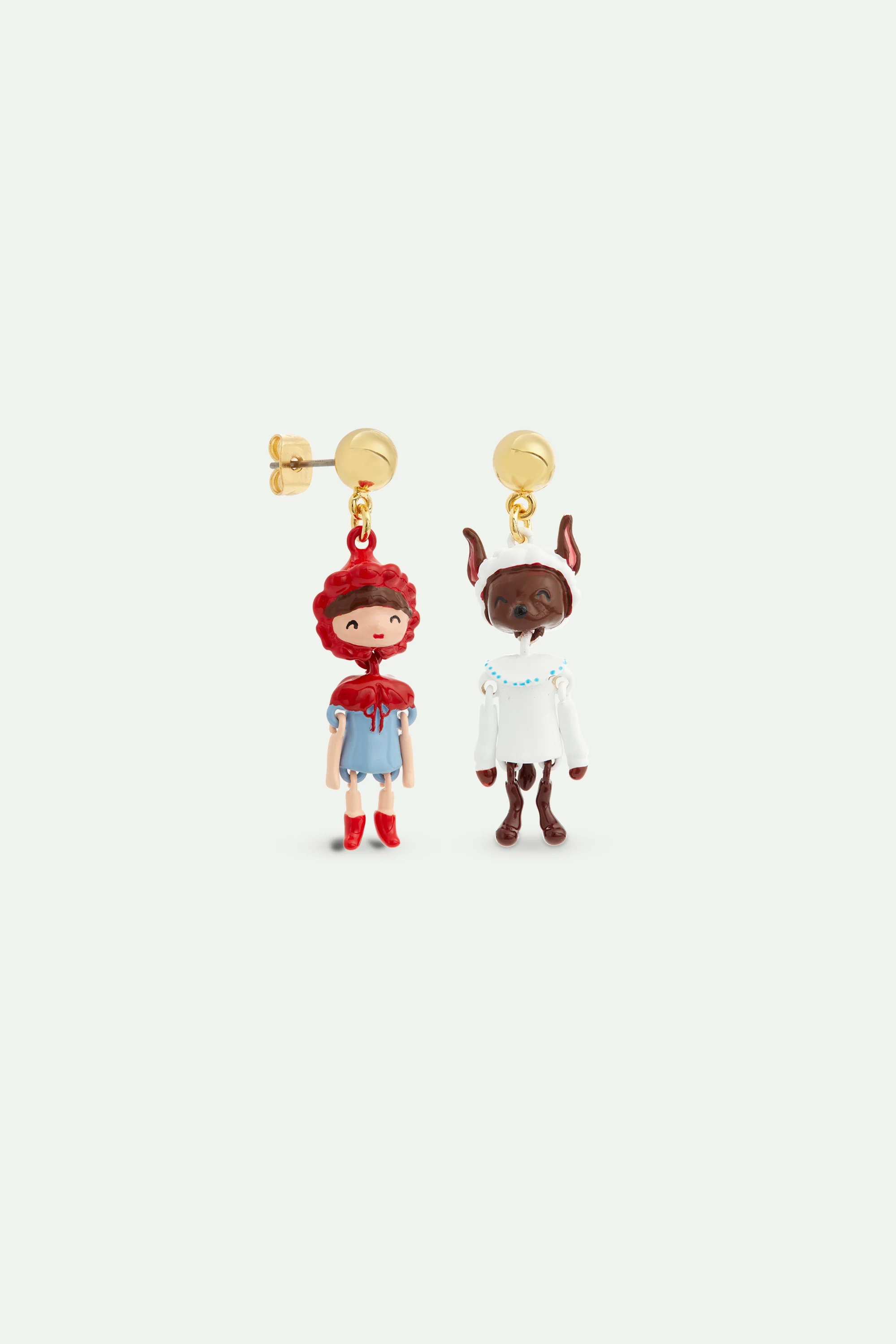 Boucles d'oreilles Le Petit Chaperon rouge et le Loup - Image 3
