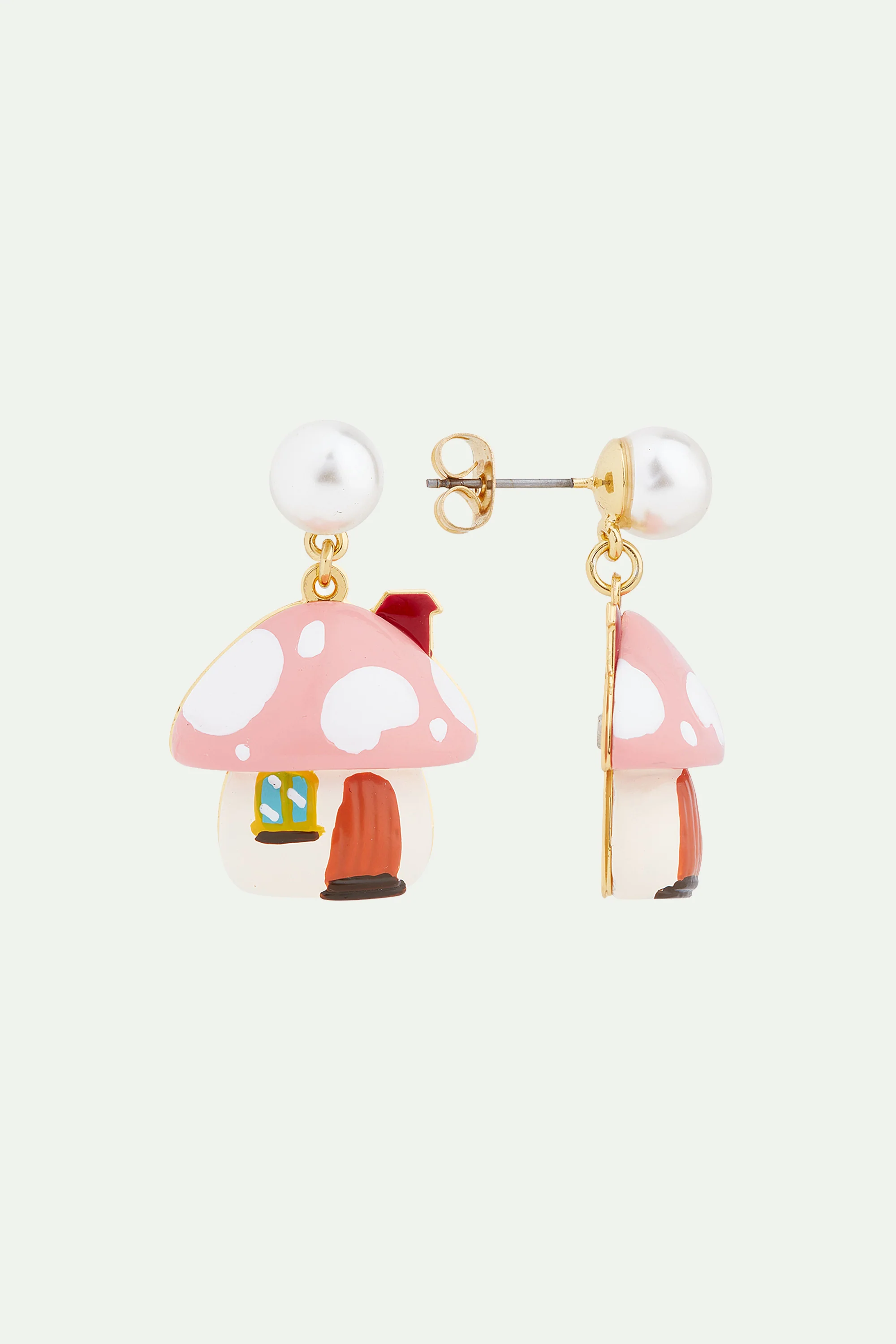 Boucles d'oreilles maison champignon - Image 2