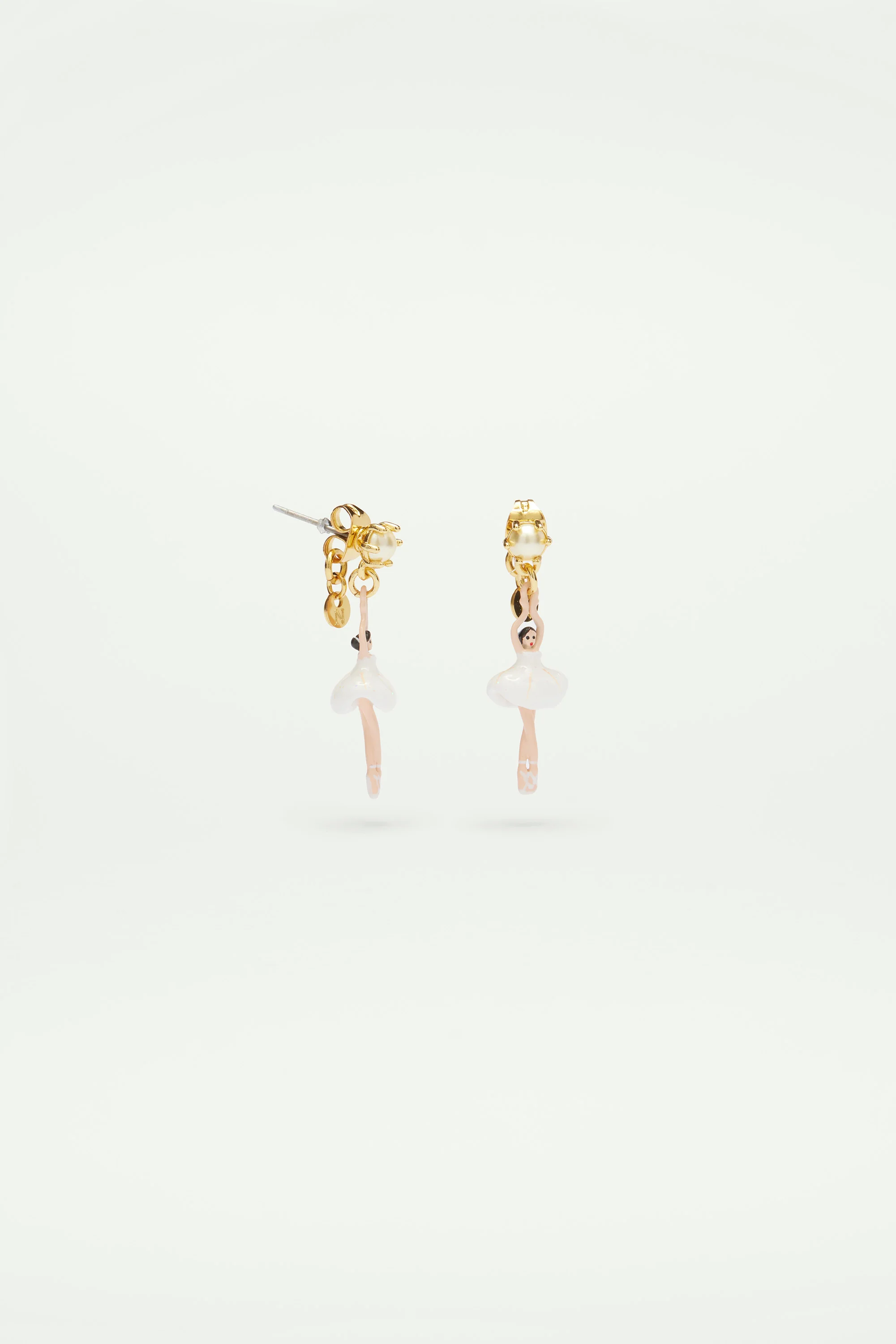 Boucles d'oreilles mini ballerine en tutu blanc - Image 2
