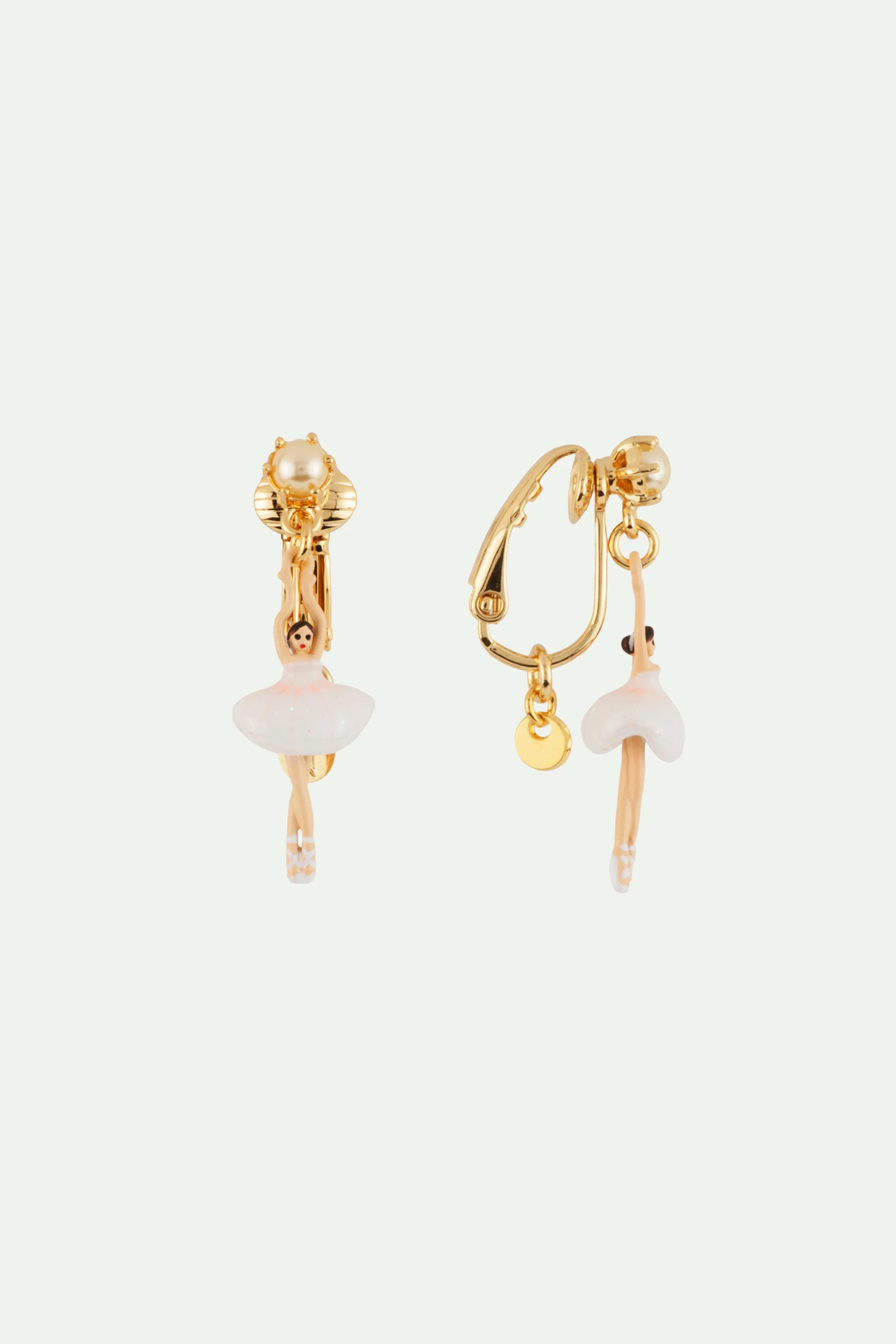 Boucles d'oreilles mini ballerine en tutu blanc - Image 3