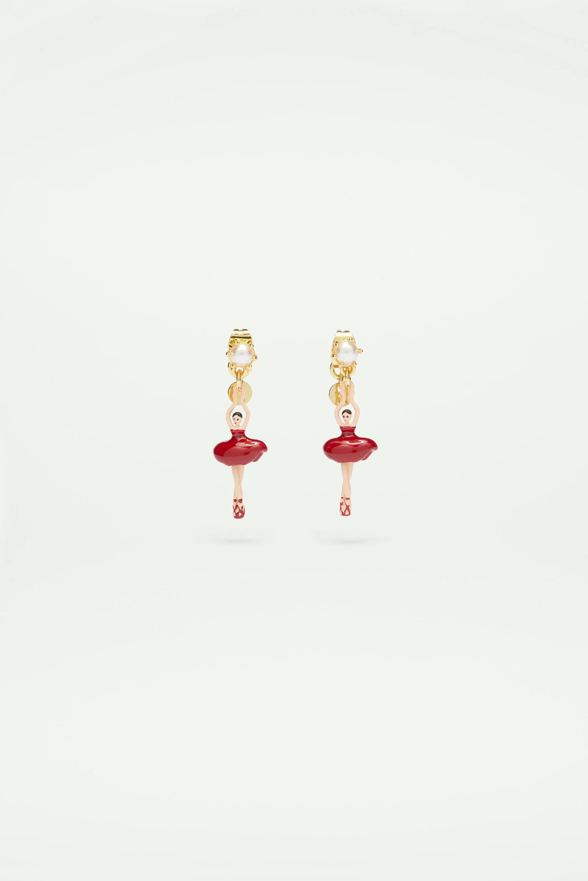 Boucles d'oreilles mini ballerine en tutu rouge