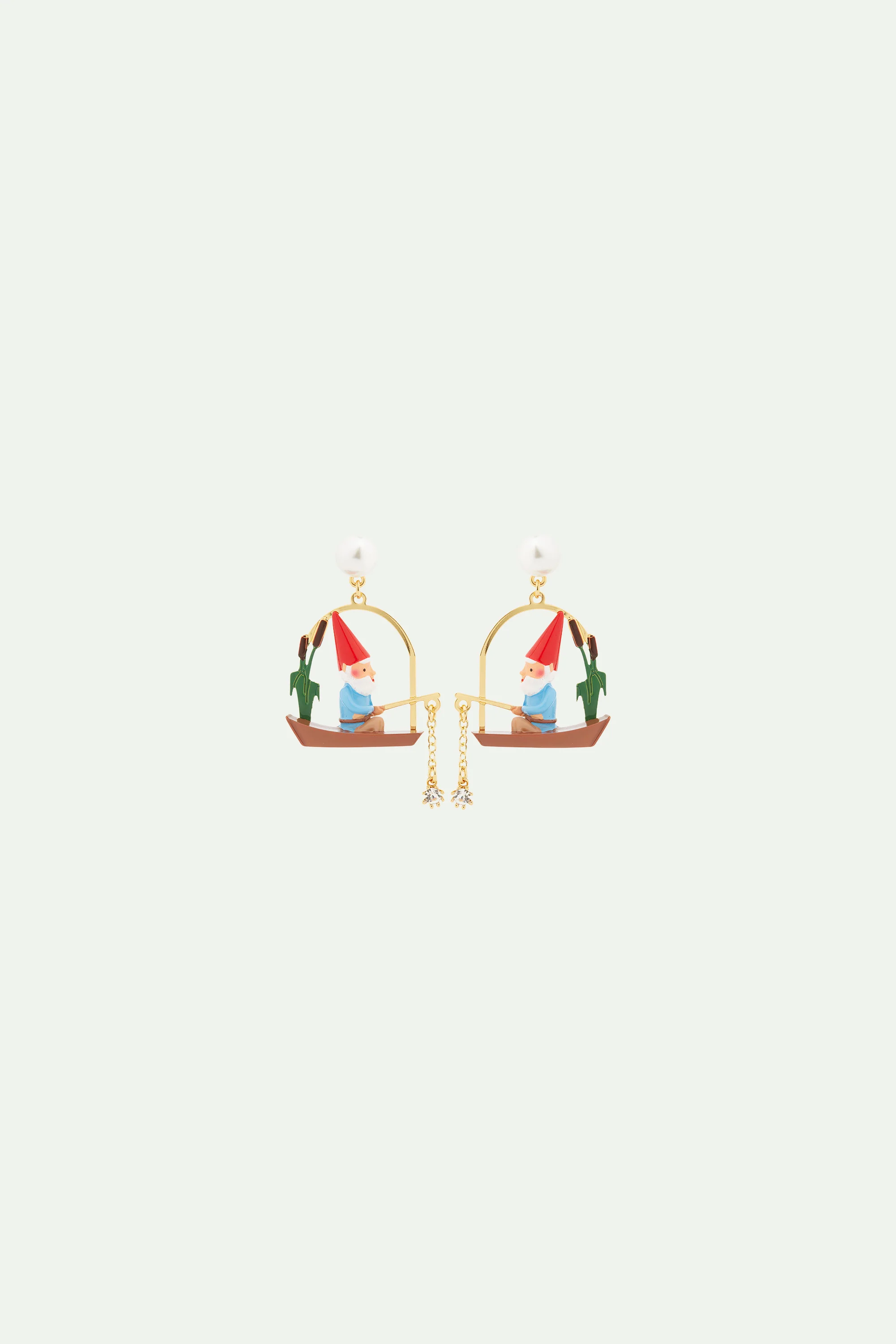 Boucles d'oreilles nain de jardin à la pêche