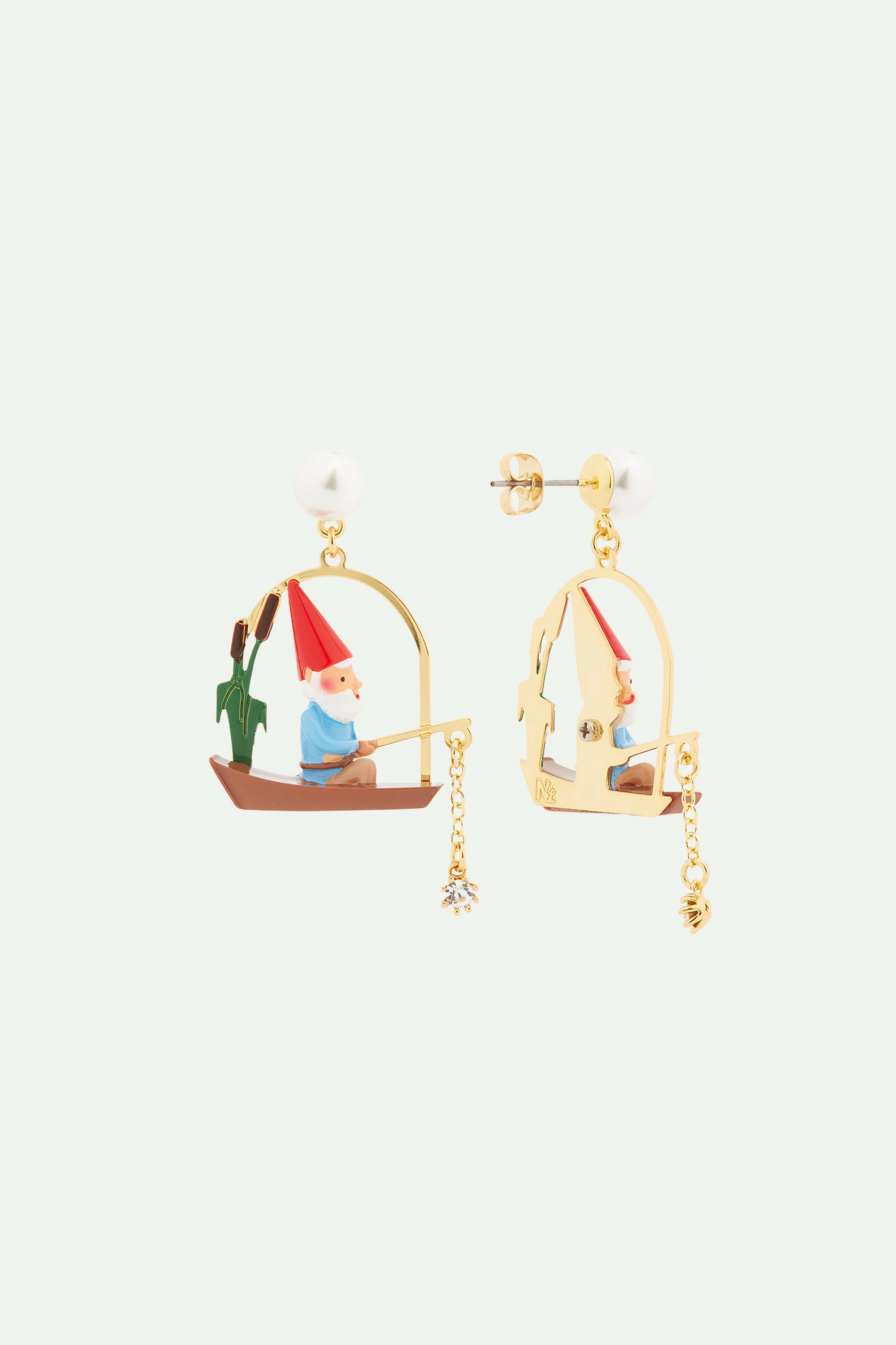 Boucles d'oreilles nain de jardin à la pêche - Image 3
