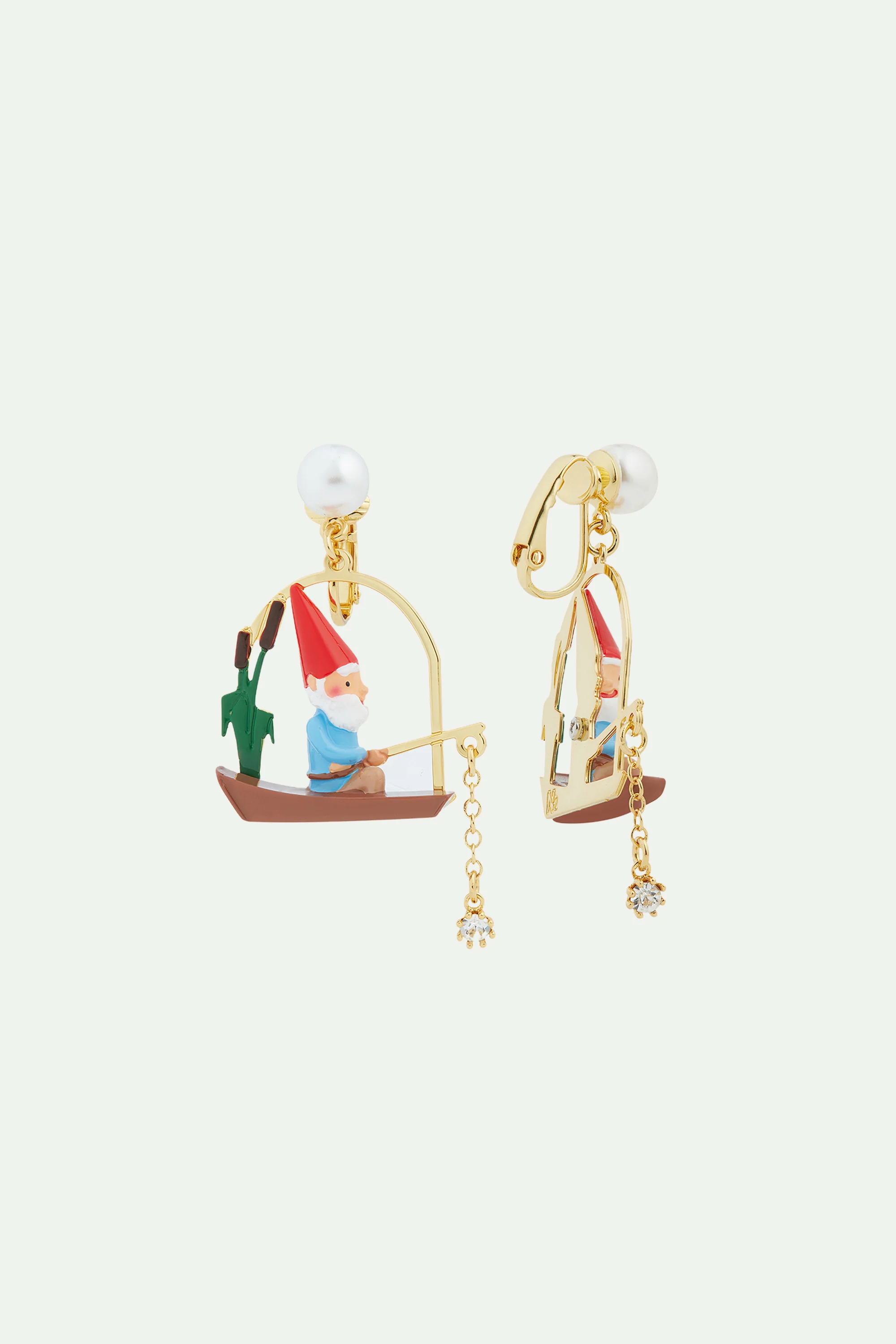 Boucles d'oreilles nain de jardin à la pêche - Image 5