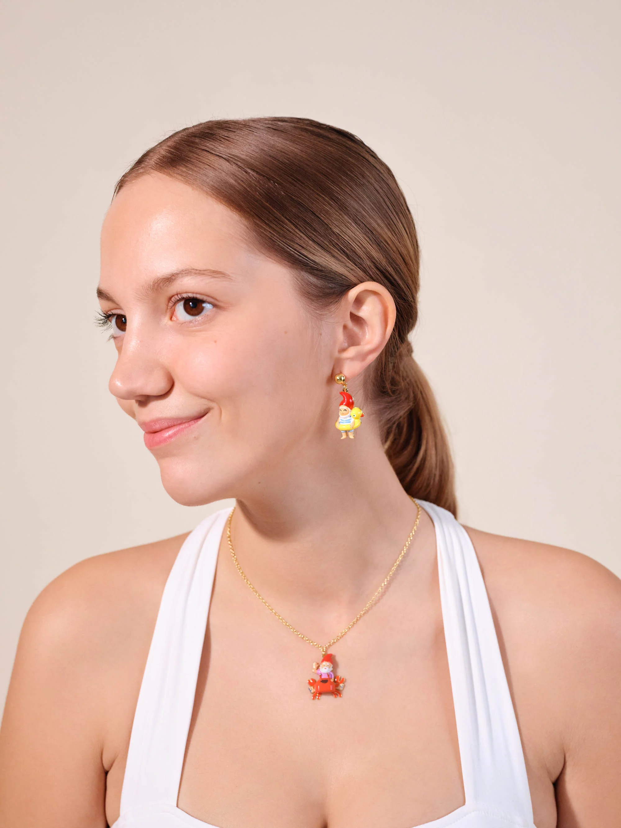 Boucles d'oreilles nain de jardin et bouée canard - Image 2