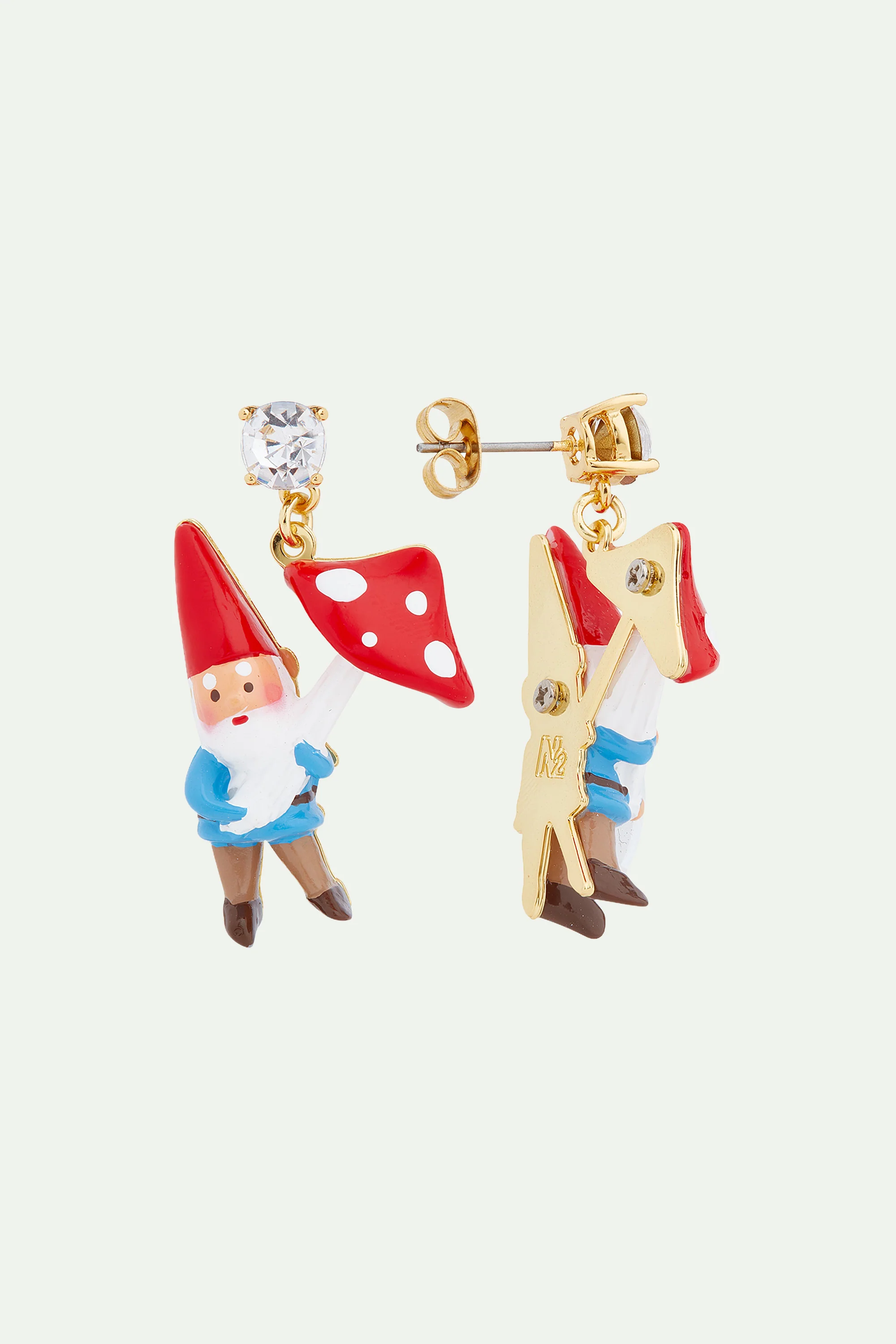 Boucles d'oreilles nain de jardin et champignon - Image 2
