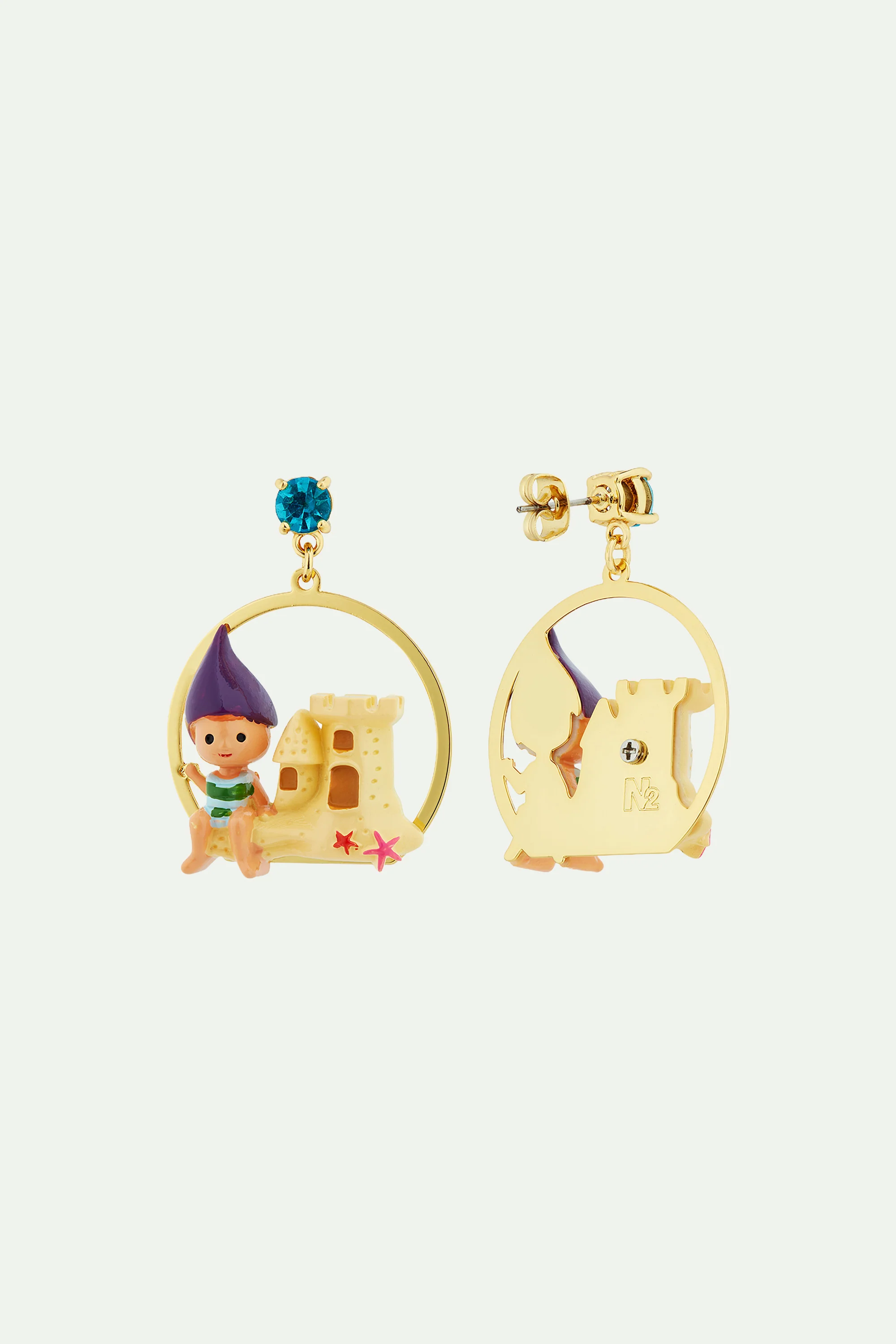 Boucles d'oreilles nain de jardin et château de sable - Image 3