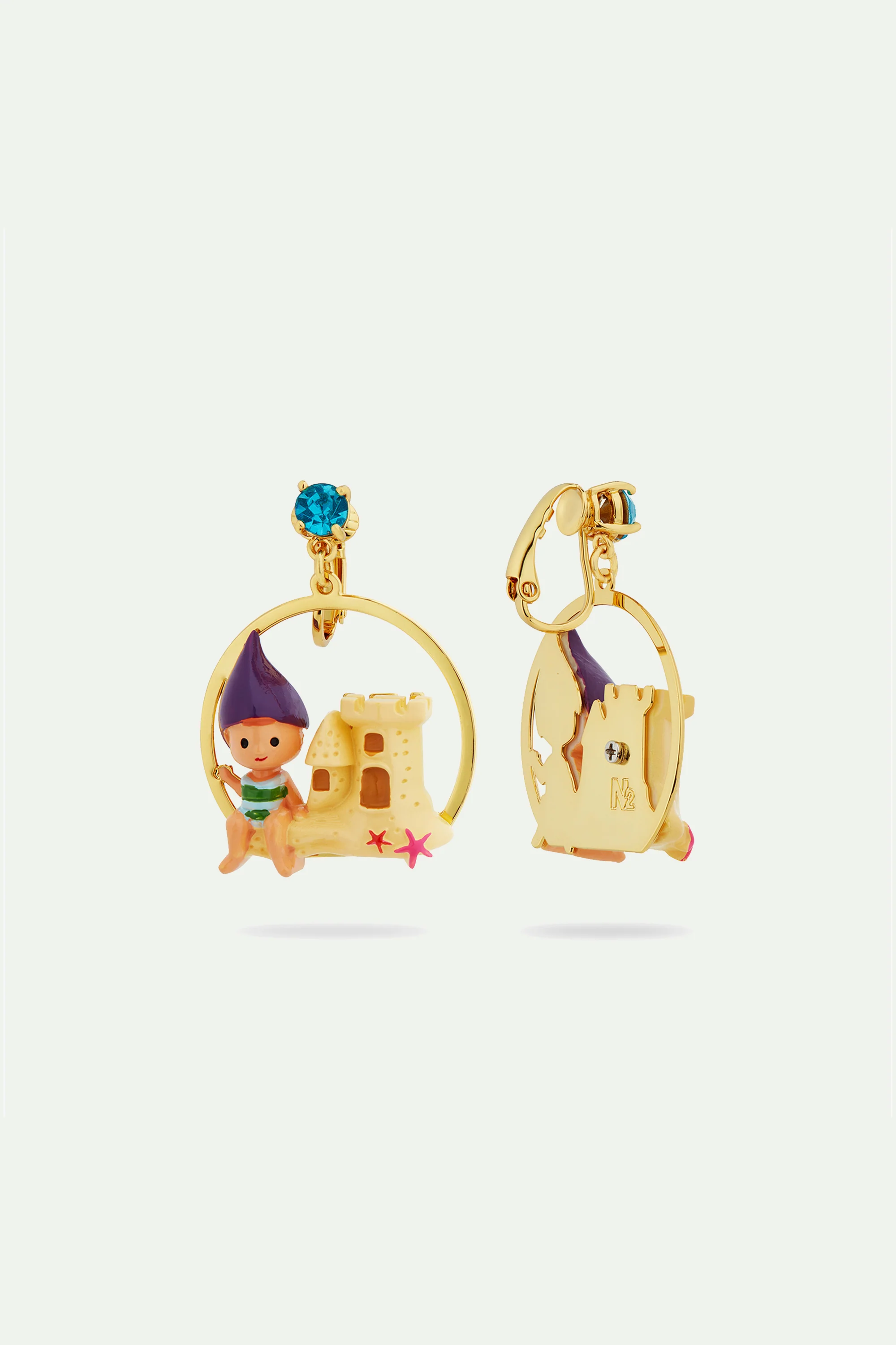Boucles d'oreilles nain de jardin et château de sable - Image 4