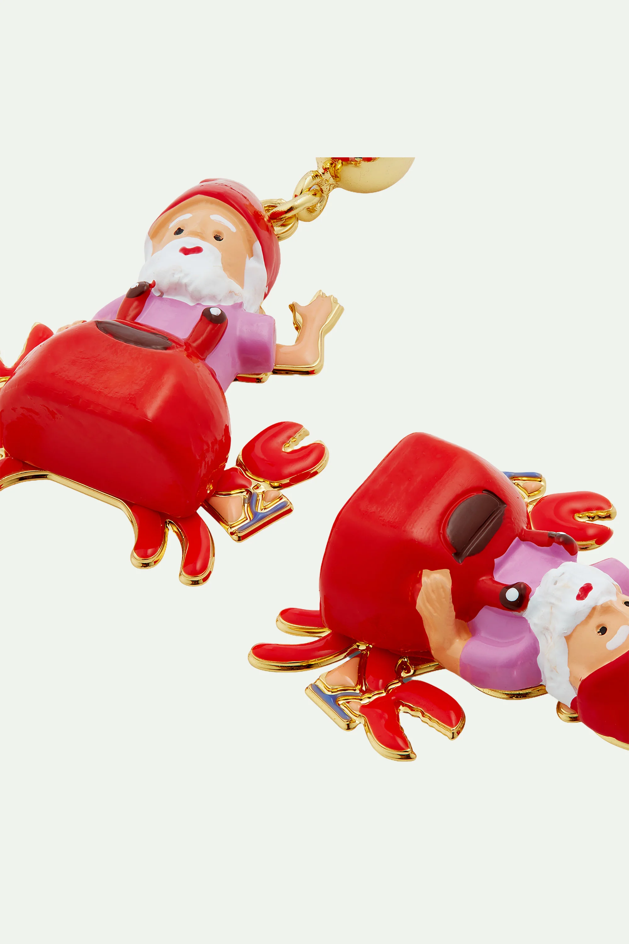 Boucles d'oreilles nain de jardin et crabe rouge - Image 4