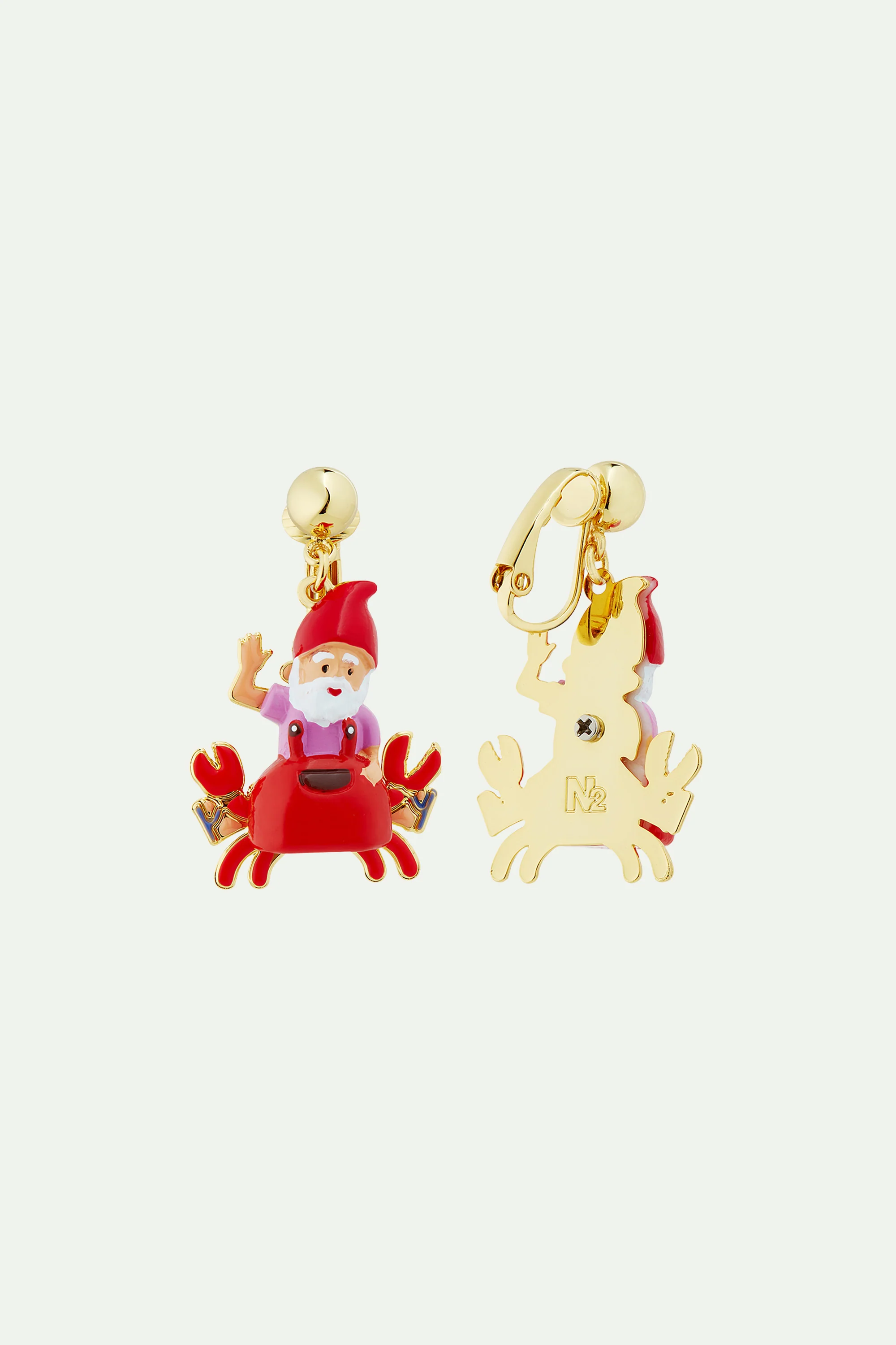 Boucles d'oreilles nain de jardin et crabe rouge - Image 5