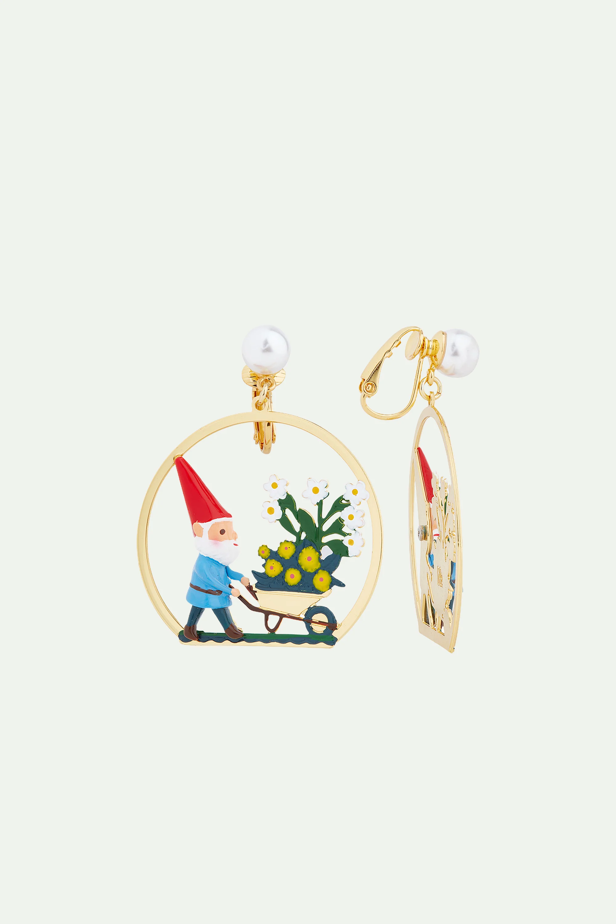 Boucles d'oreilles nain de jardin et cueillette de fleurs - Image 4