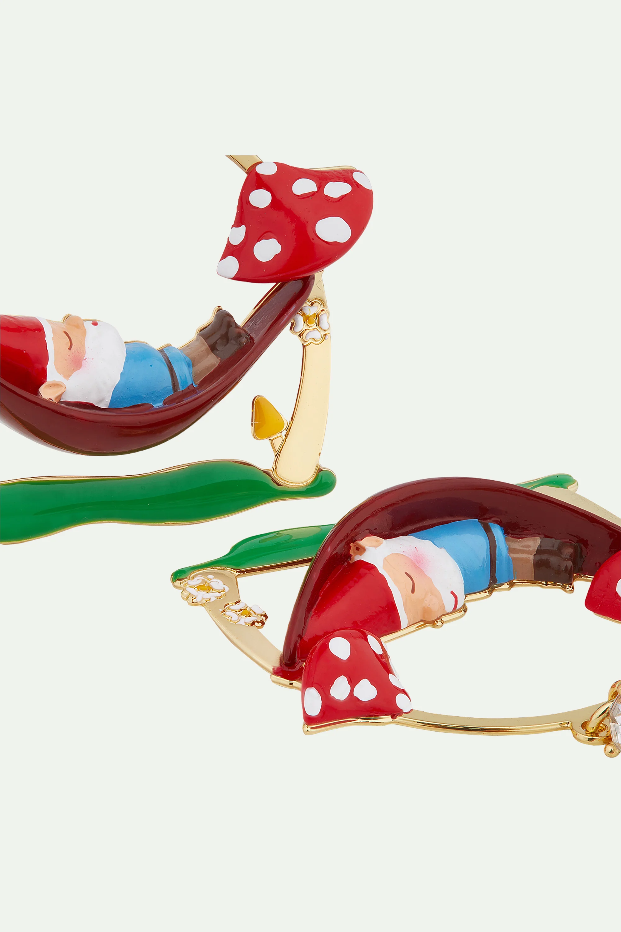 Boucles d'oreilles nain de jardin sur son hamac - Image 3
