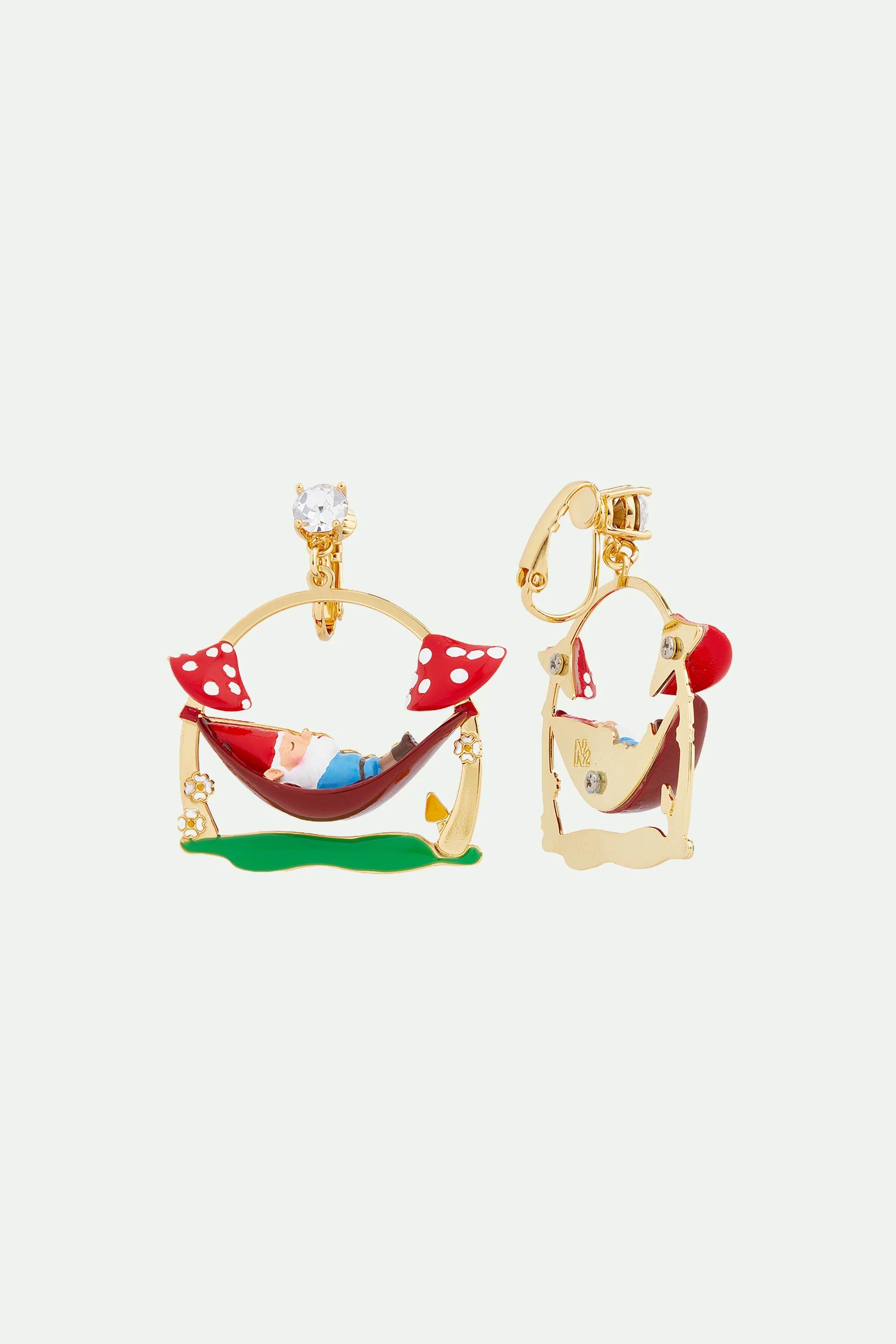 Boucles d'oreilles nain de jardin sur son hamac - Image 4