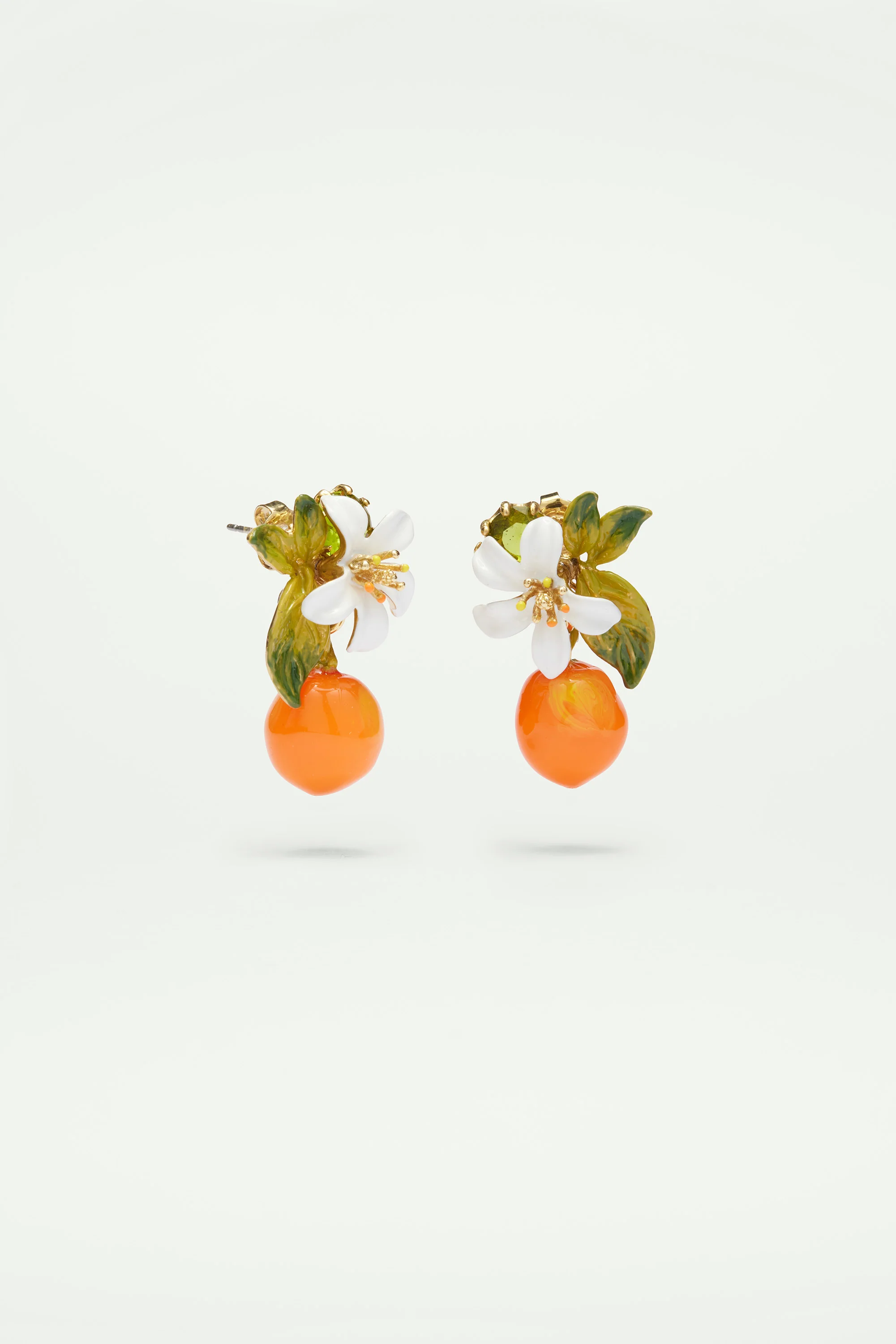 Boucles d'oreilles orange et fleur d'oranger - Image 3