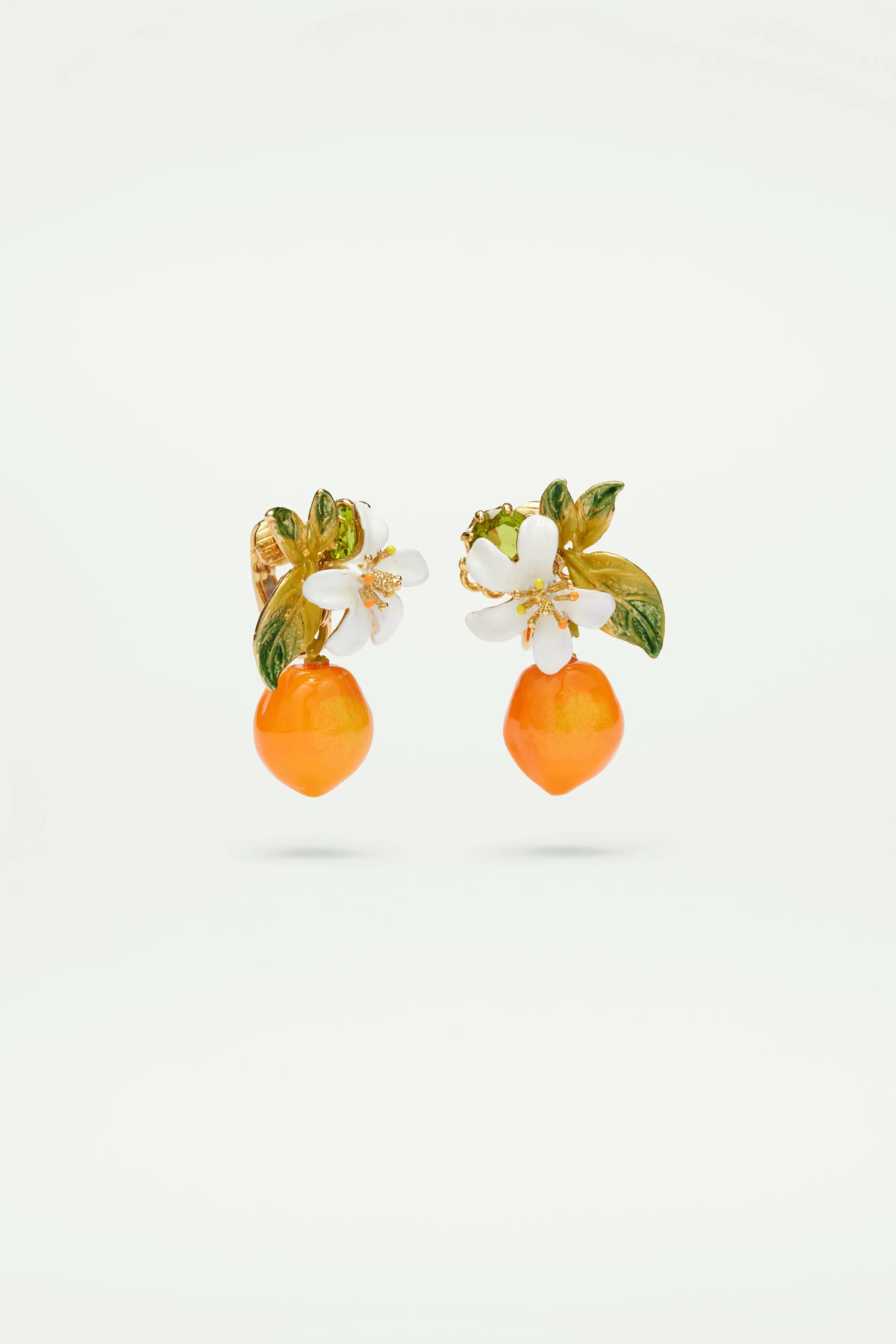 Boucles d'oreilles orange et fleur d'oranger - Image 5