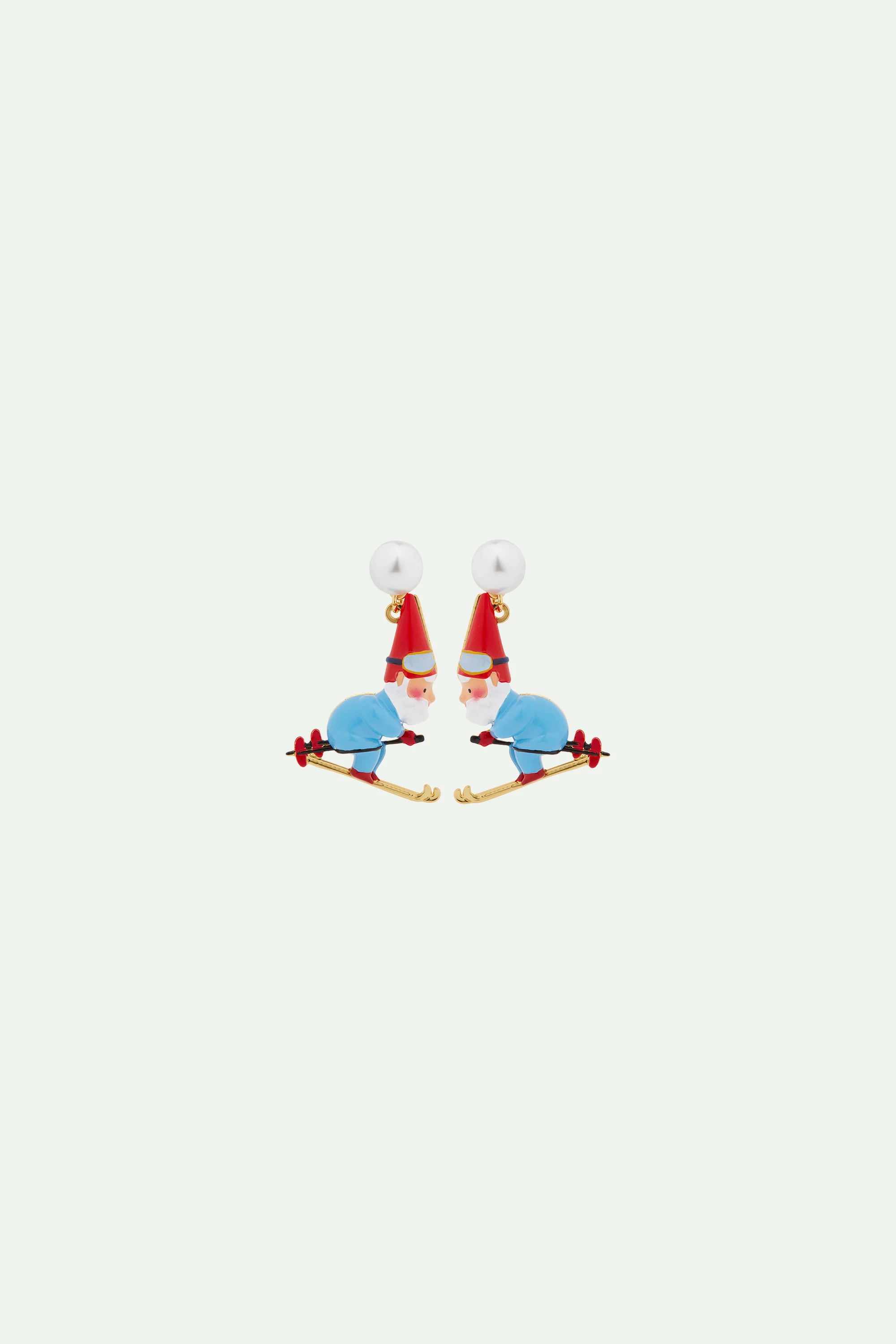 Boucles d'oreilles papa nain au ski