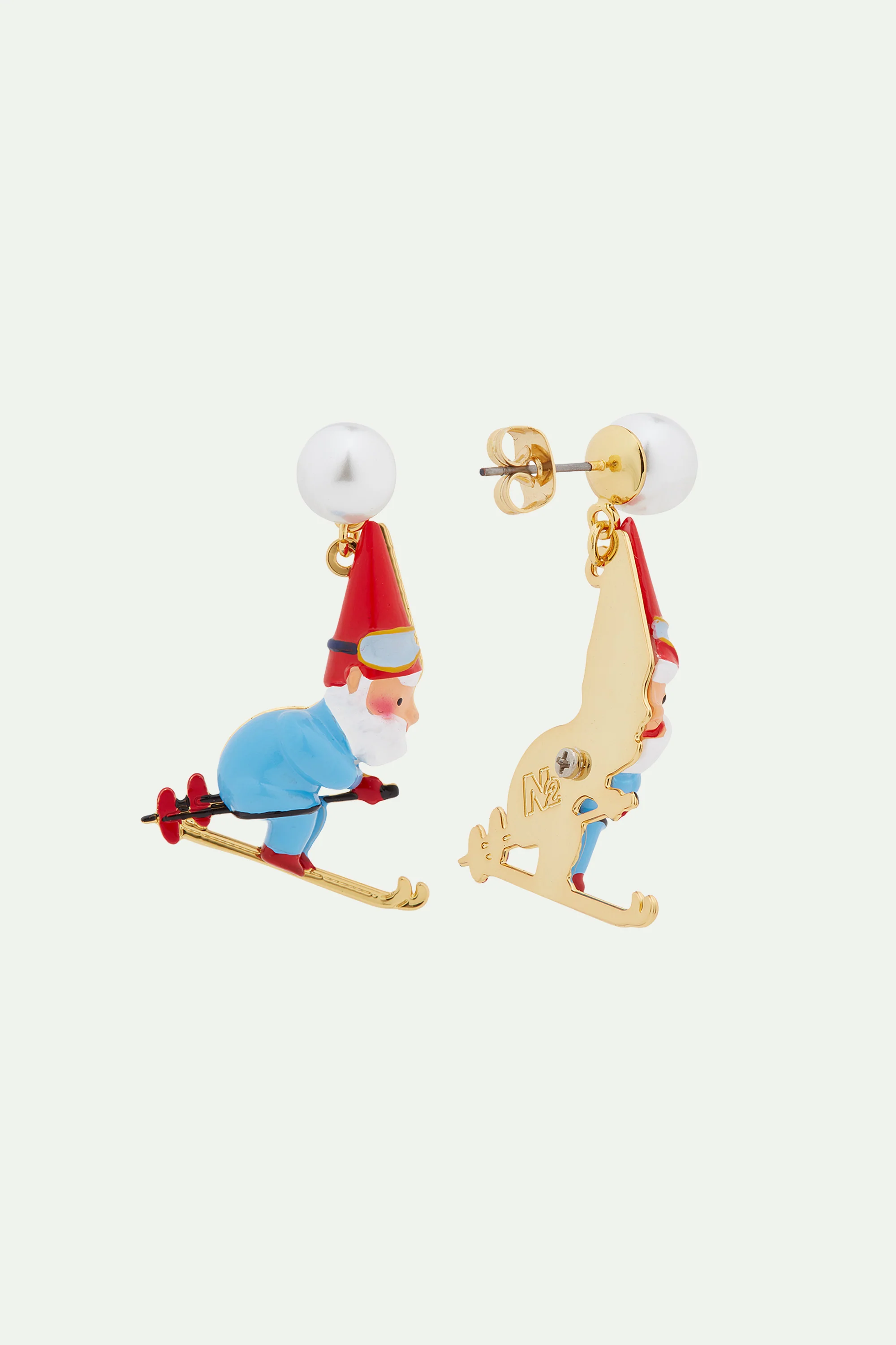Boucles d'oreilles papa nain au ski - Image 3