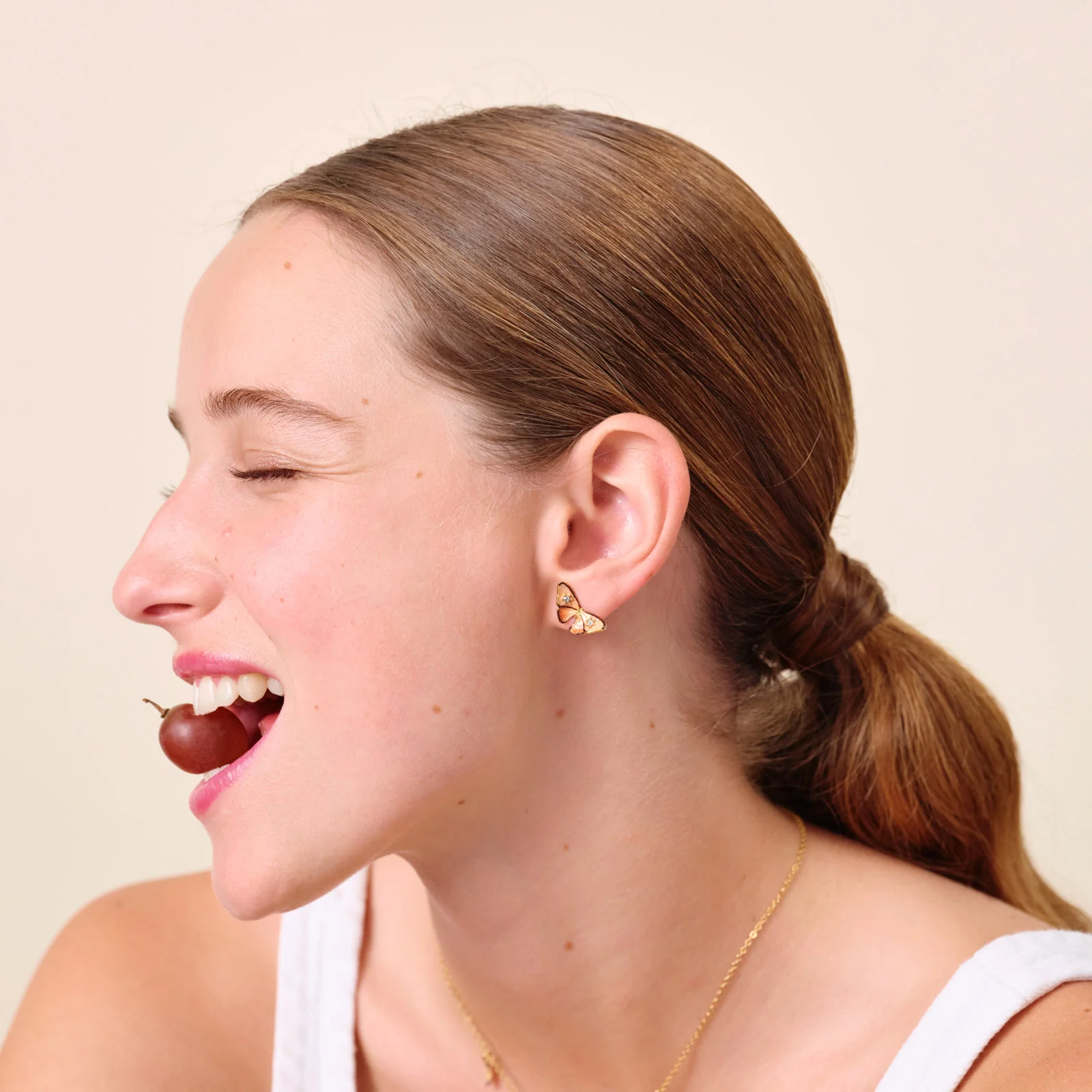 Boucles d'oreilles papillon et pierres - Image 2