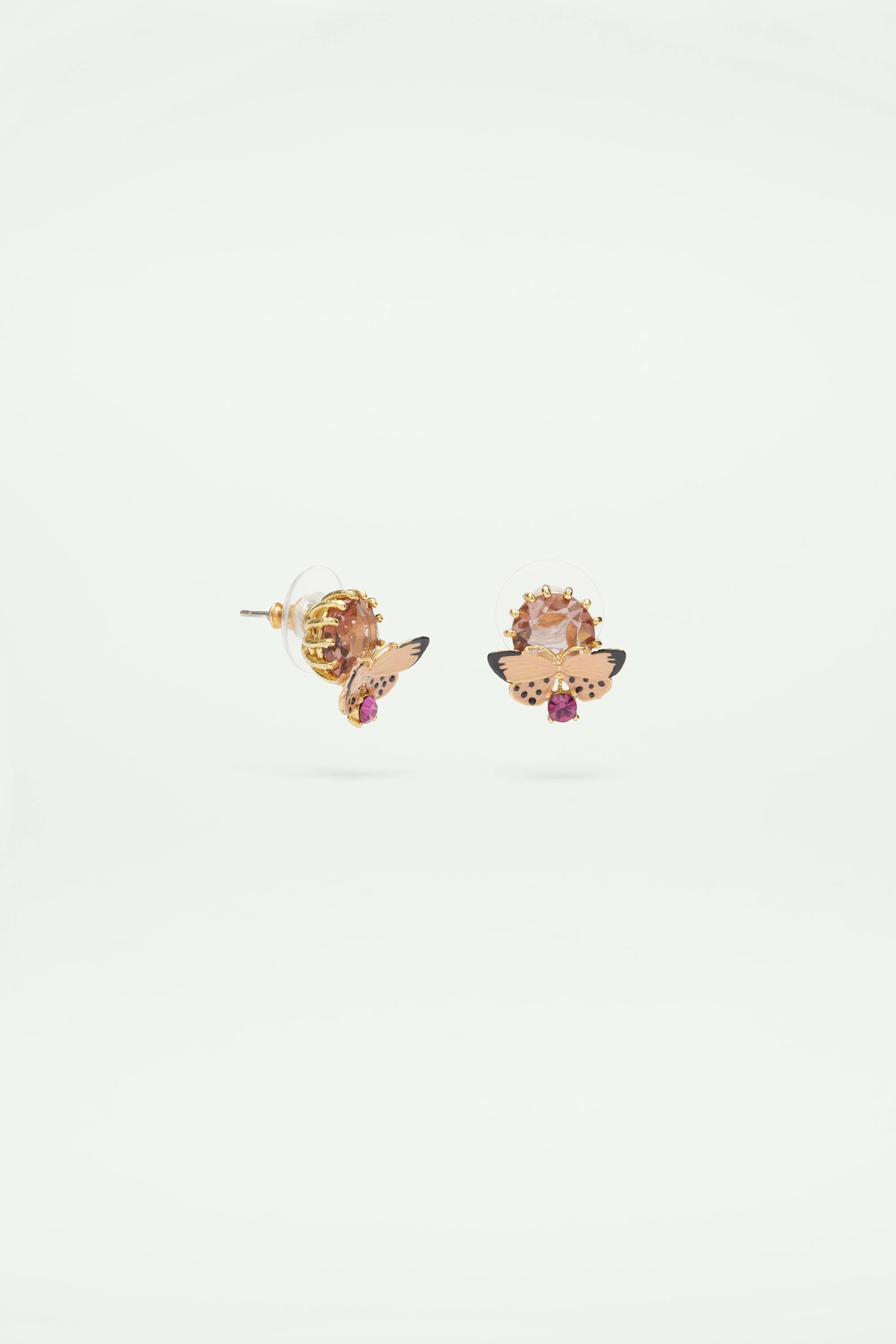 Boucles d'oreilles papillon et pierres rondes - Image 3