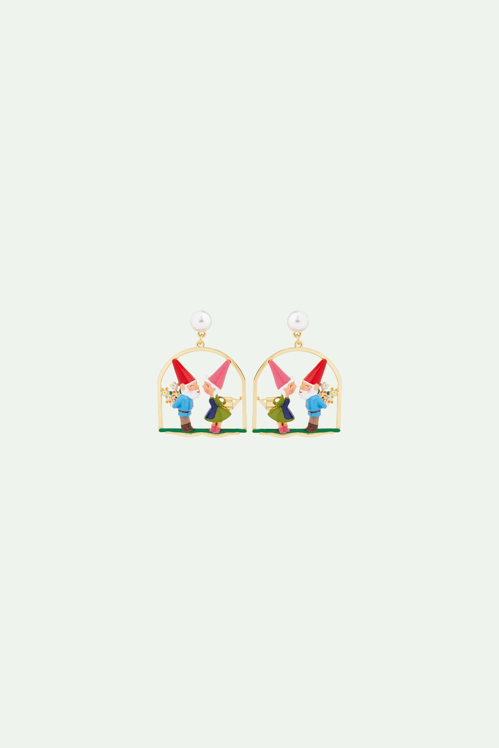 Boucles d'oreilles pendantes couple de nains de jardin