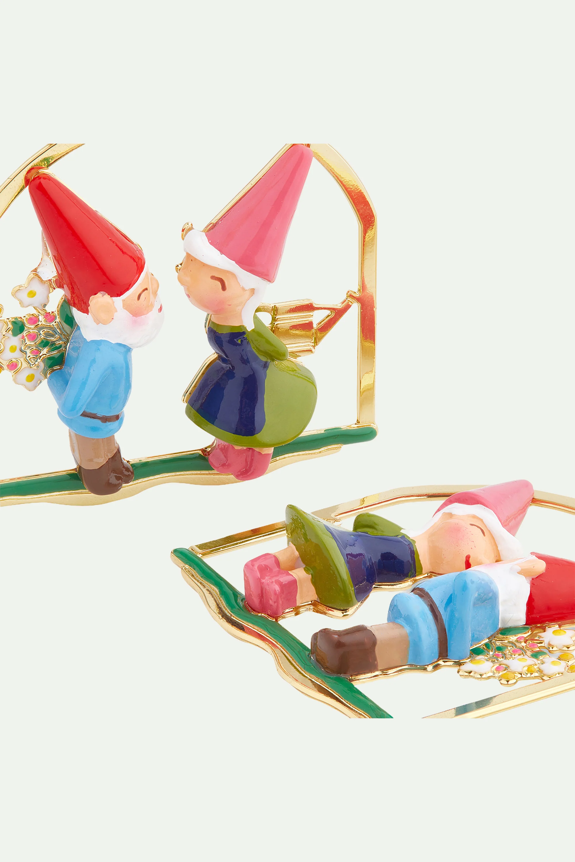 Boucles d'oreilles pendantes couple de nains de jardin - Image 3