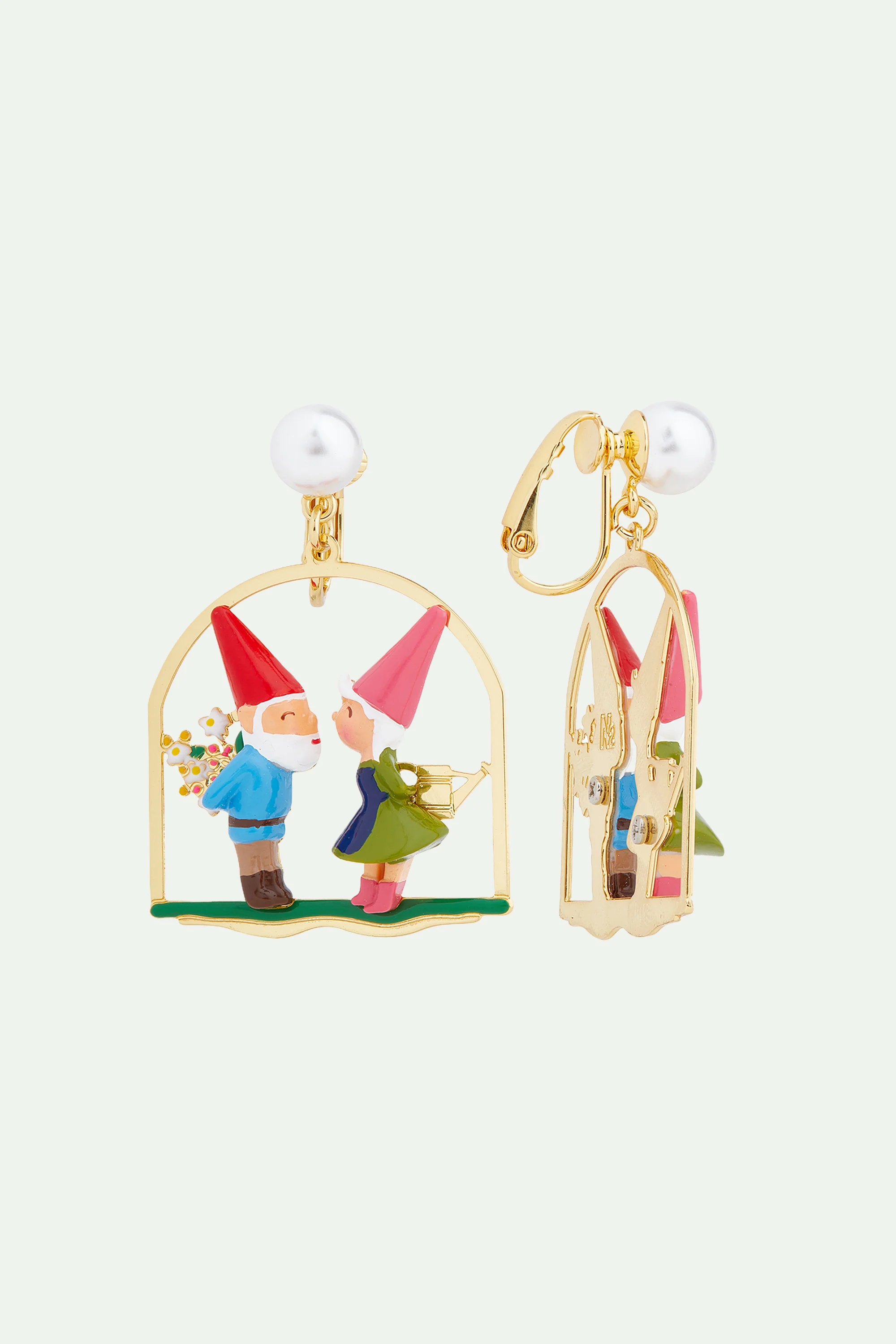Boucles d'oreilles pendantes couple de nains de jardin - Image 4