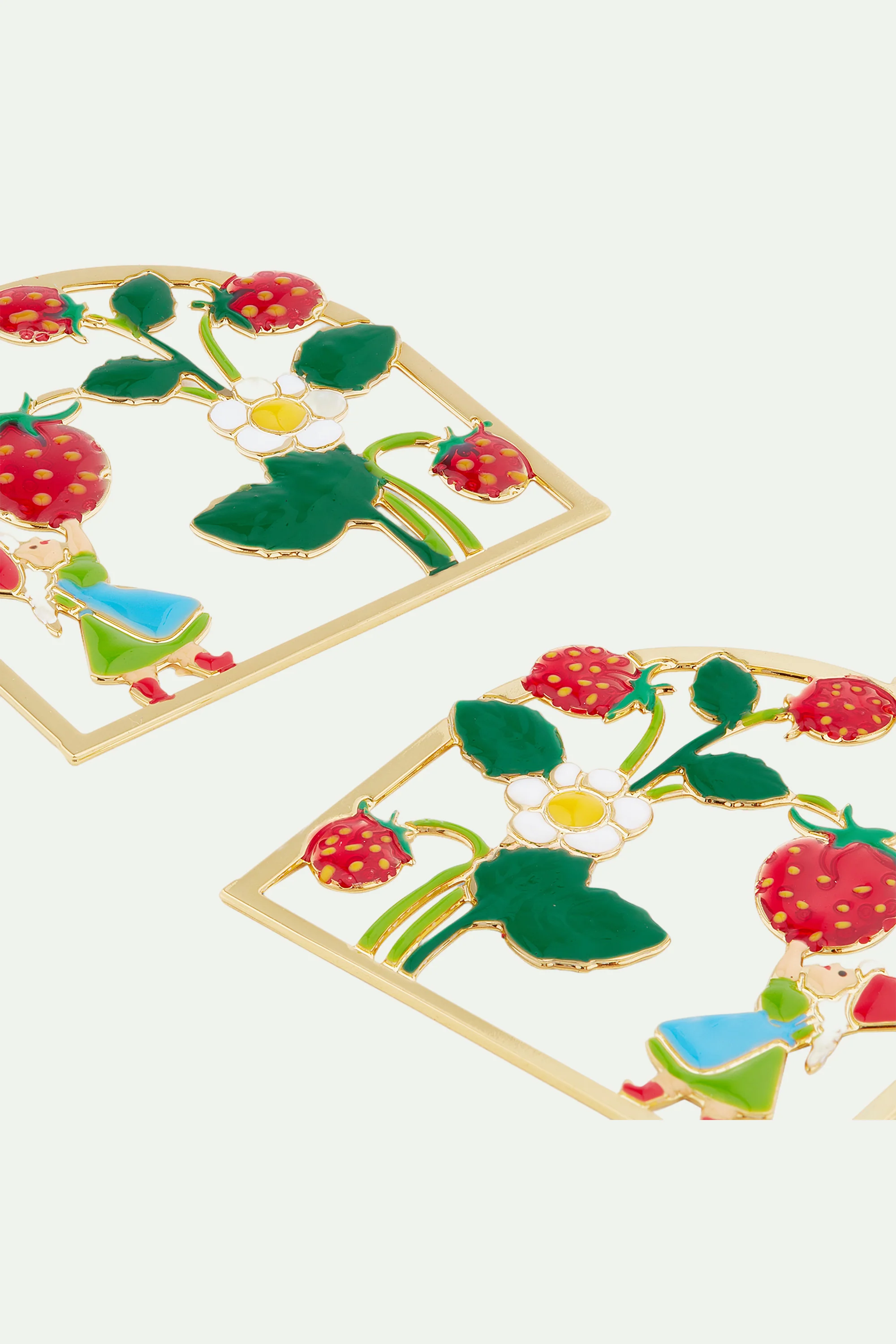 Boucles d'oreilles pendantes cueillette de fraises - Image 3