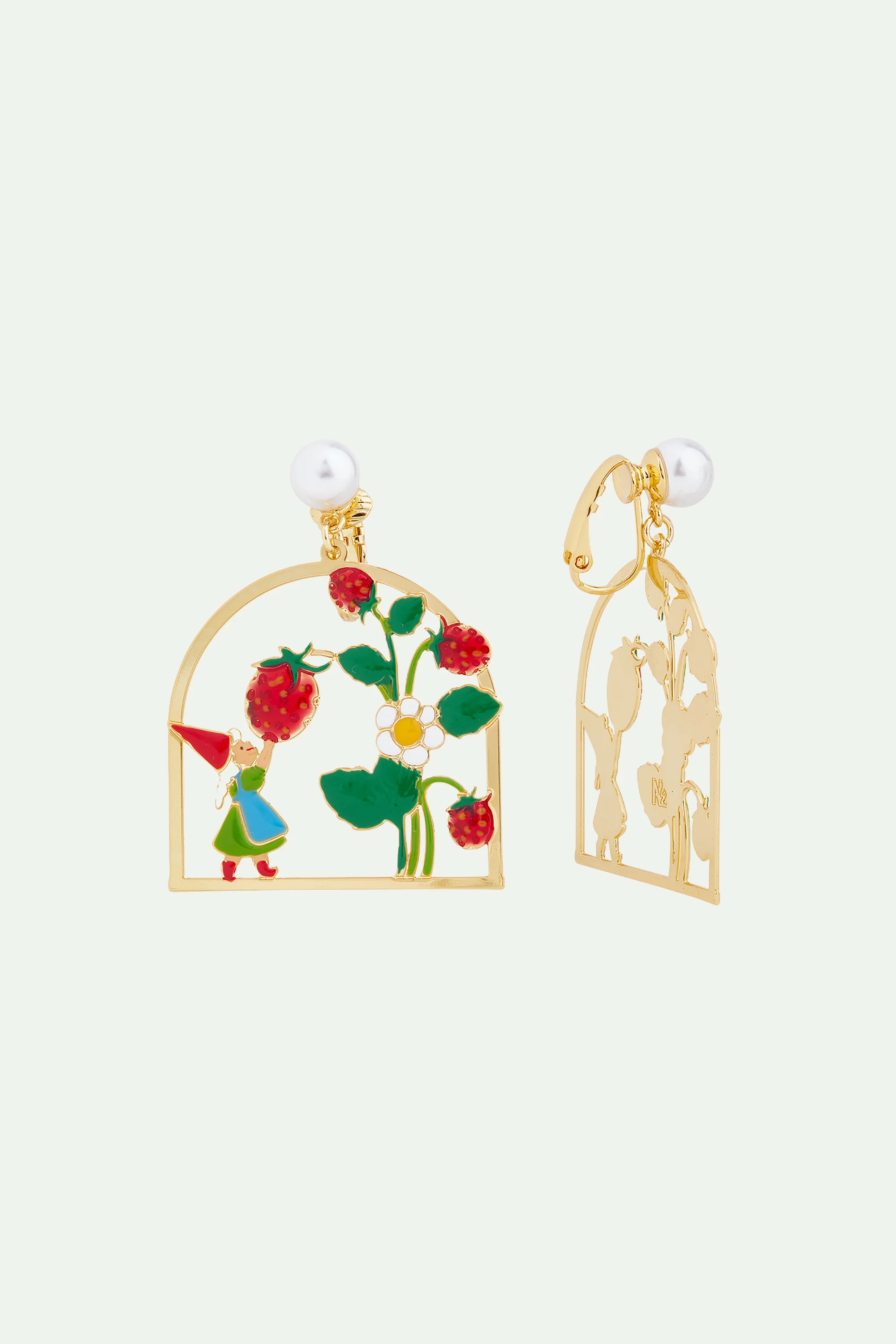 Boucles d'oreilles pendantes cueillette de fraises - Image 4